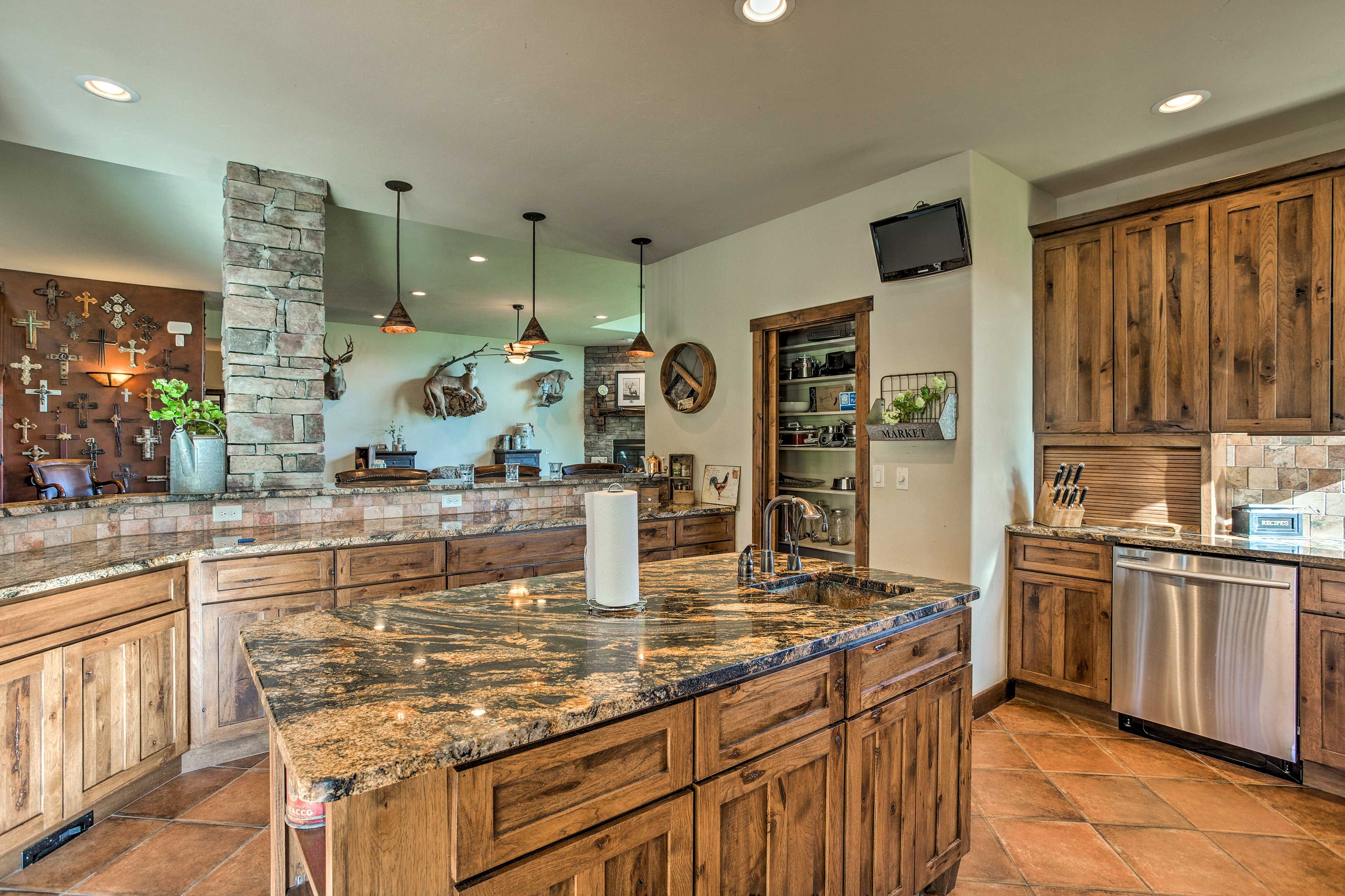 When you're ready for a full meal, the fully equipped kitchen awaits.