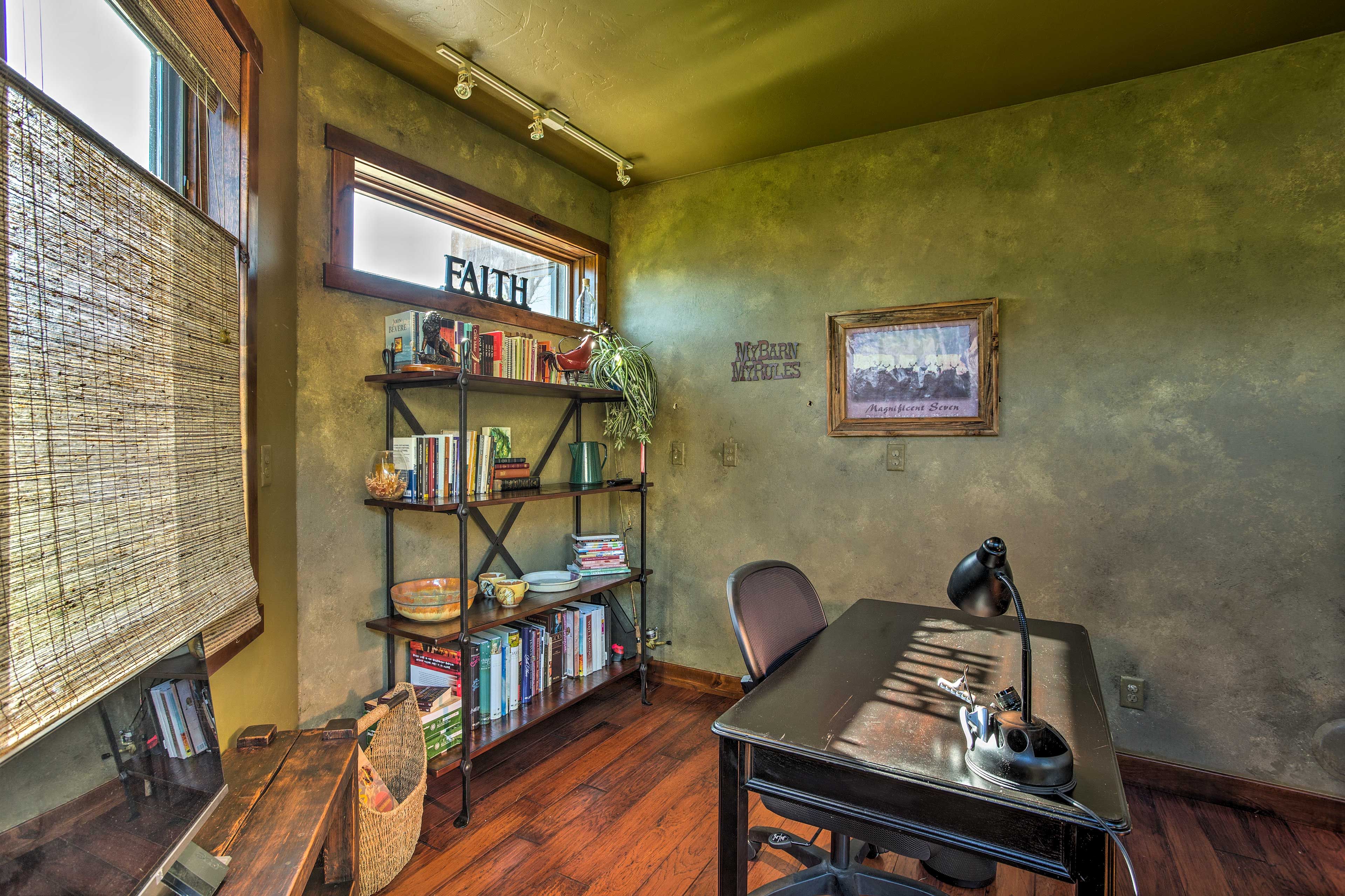Finish any last-minute work in the office.