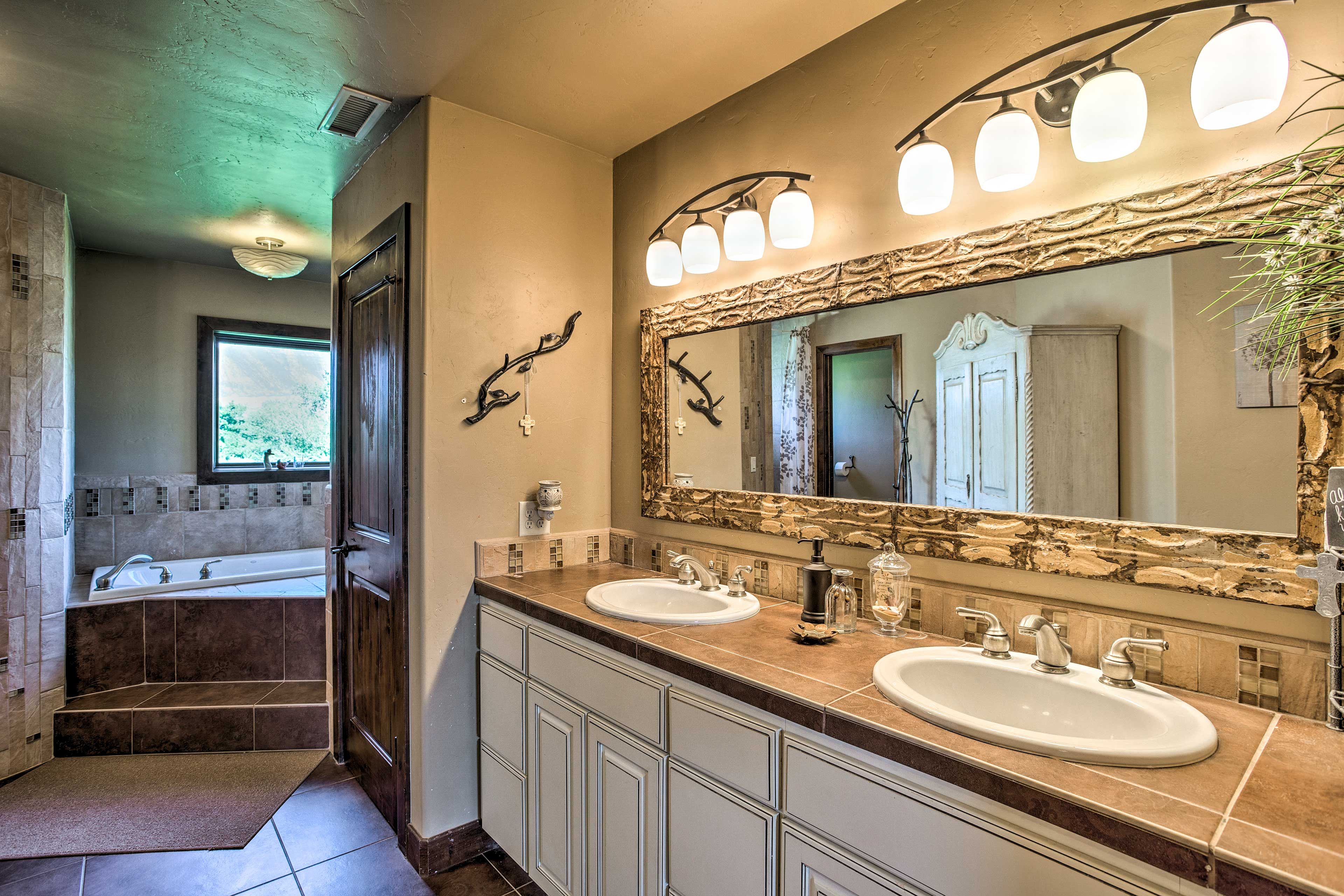 Soak in the tub of the second bathroom before bed.