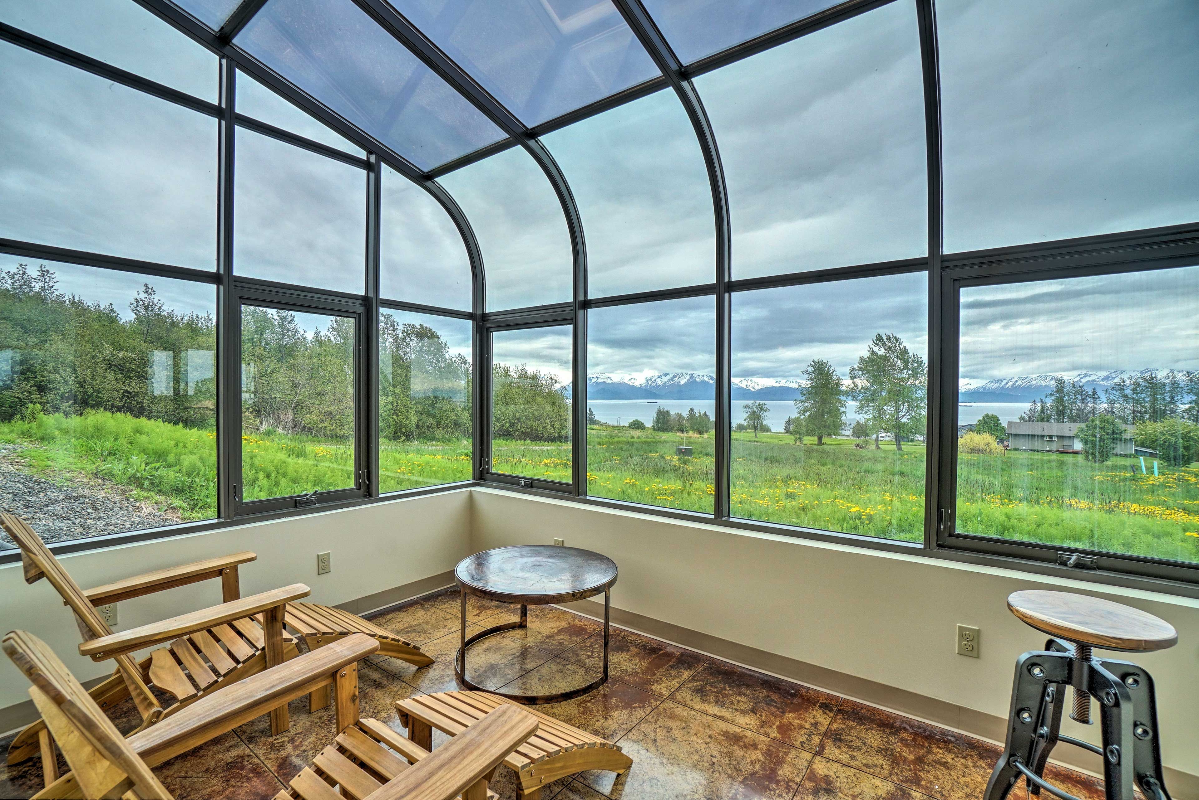 Sunroom | Scenic Kachemak Bay Views