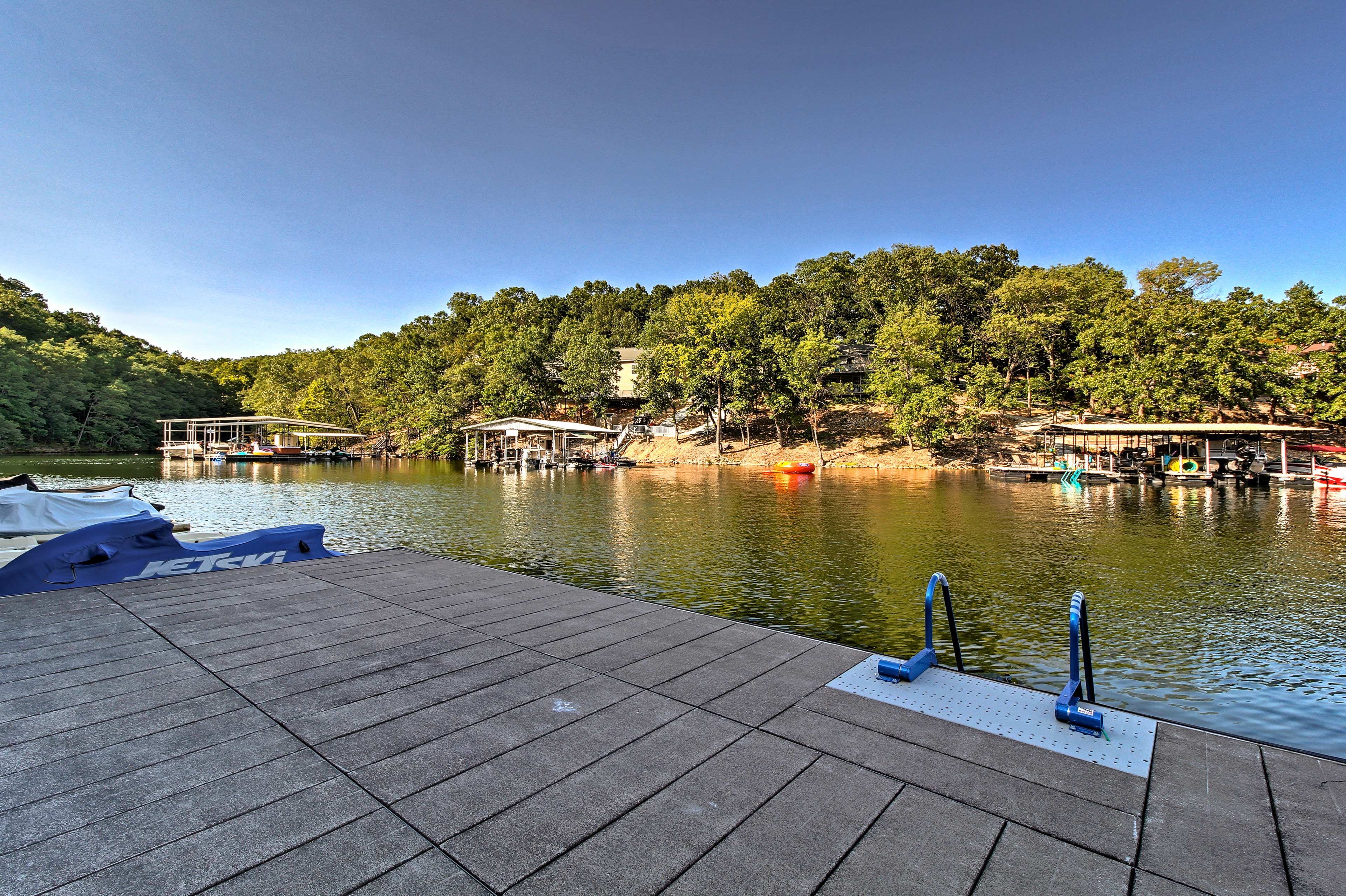 Walk down to the dock and jump right in the water!