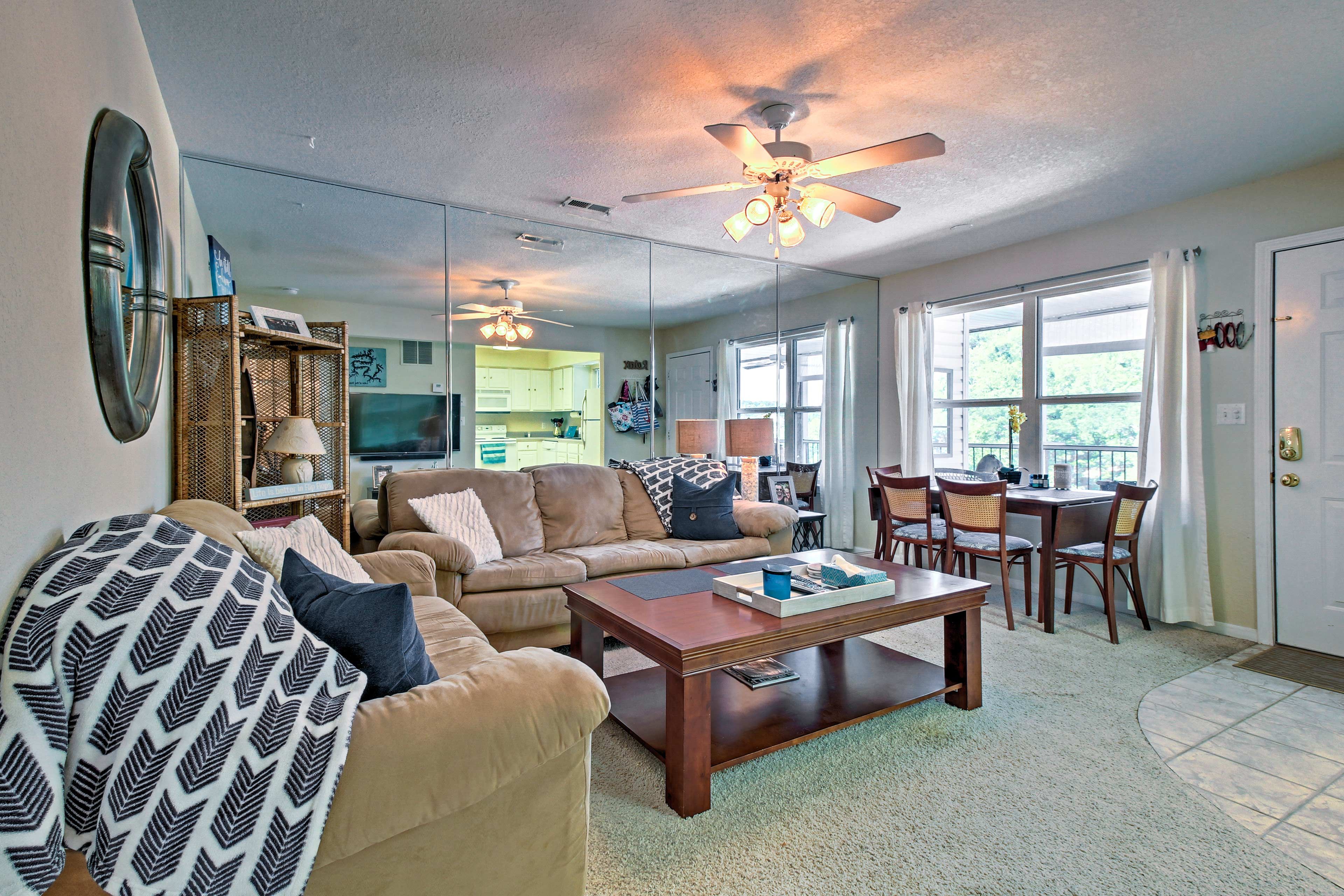 The comfy couches in the living are great for relaxing on at the end of the day!