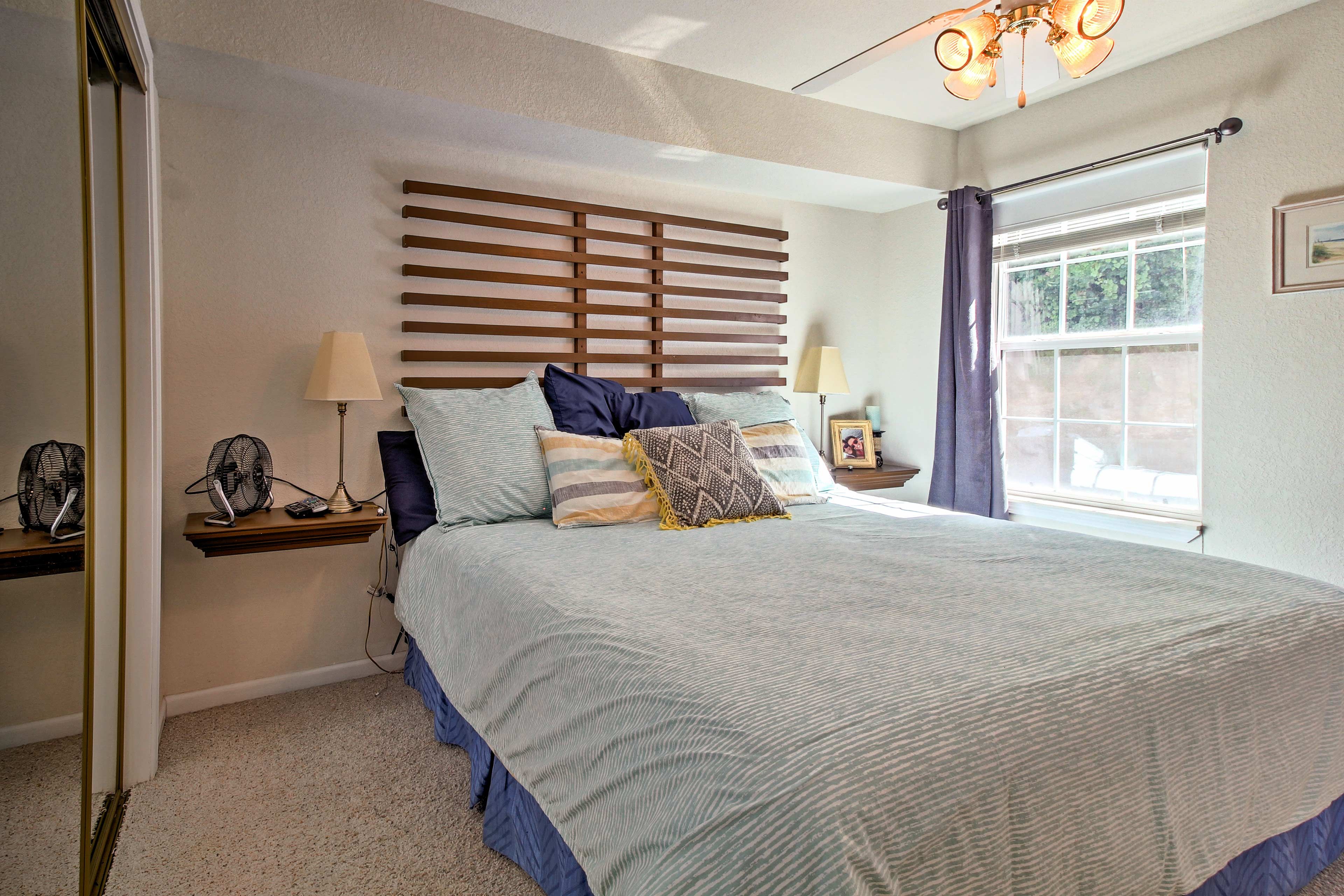 The home has 2 bedrooms and room to sleep 8.