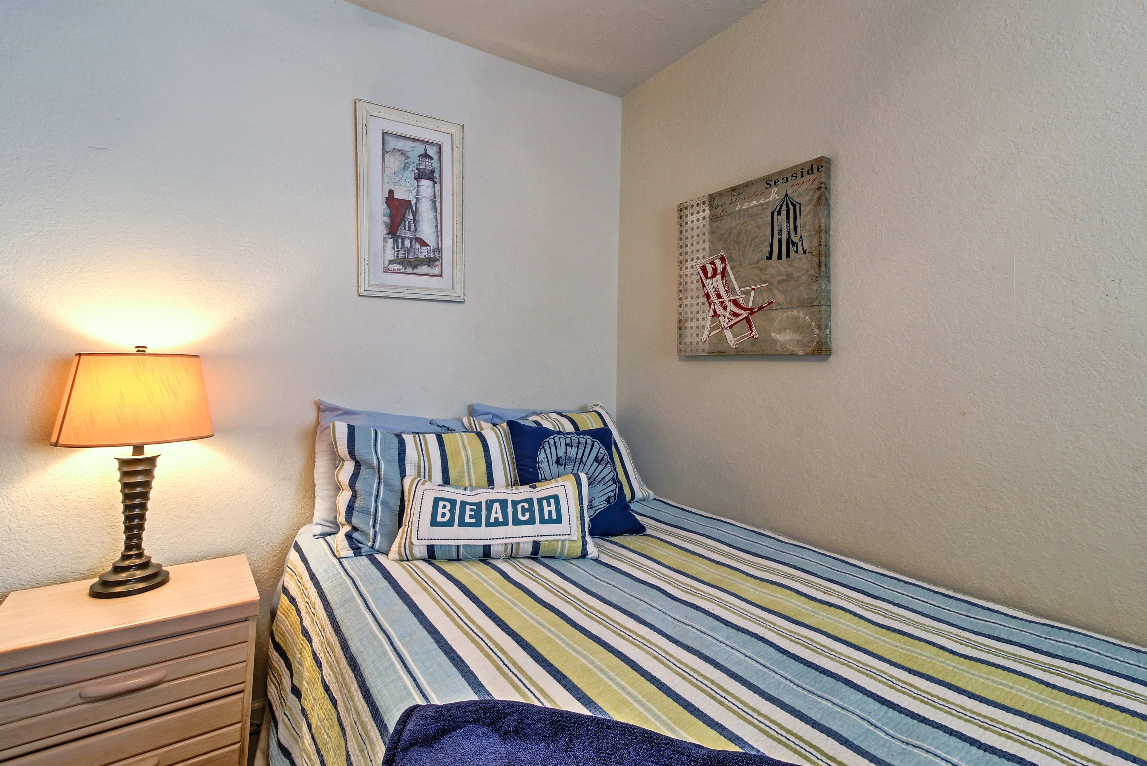 Enjoy a peaceful slumber in this full sized-bed.