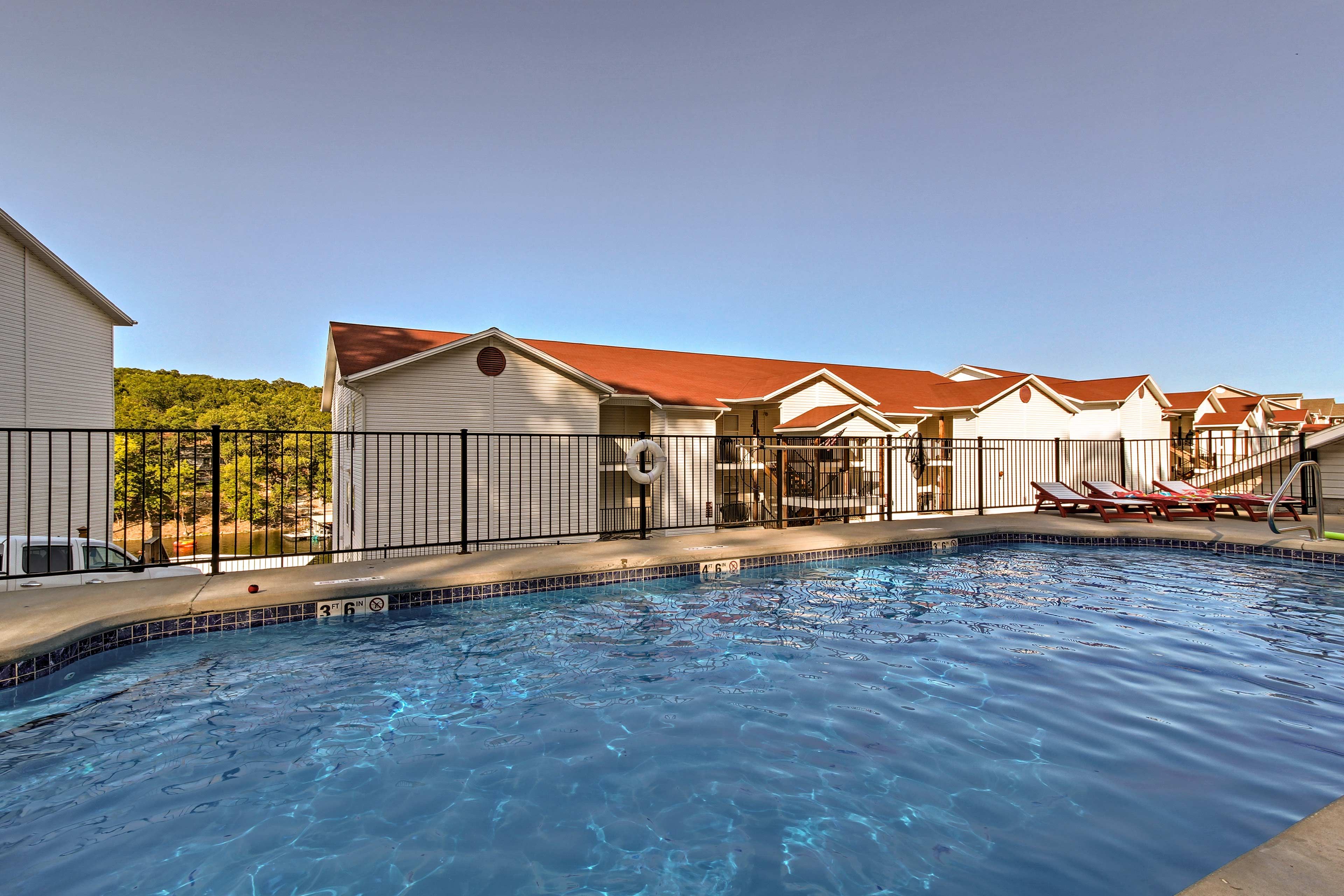 The condo comes with pool access.