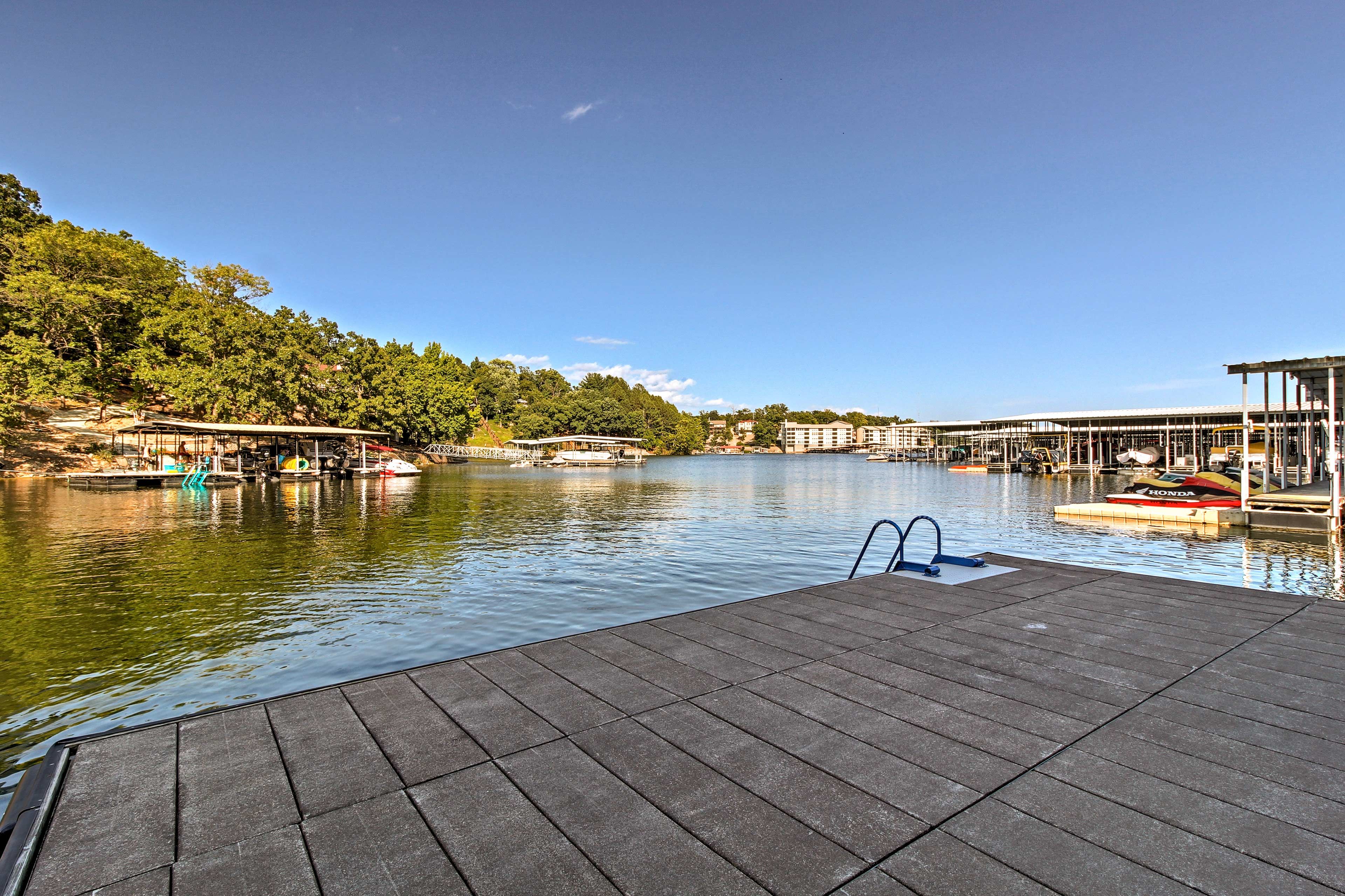Jump right off the dock and into the water.