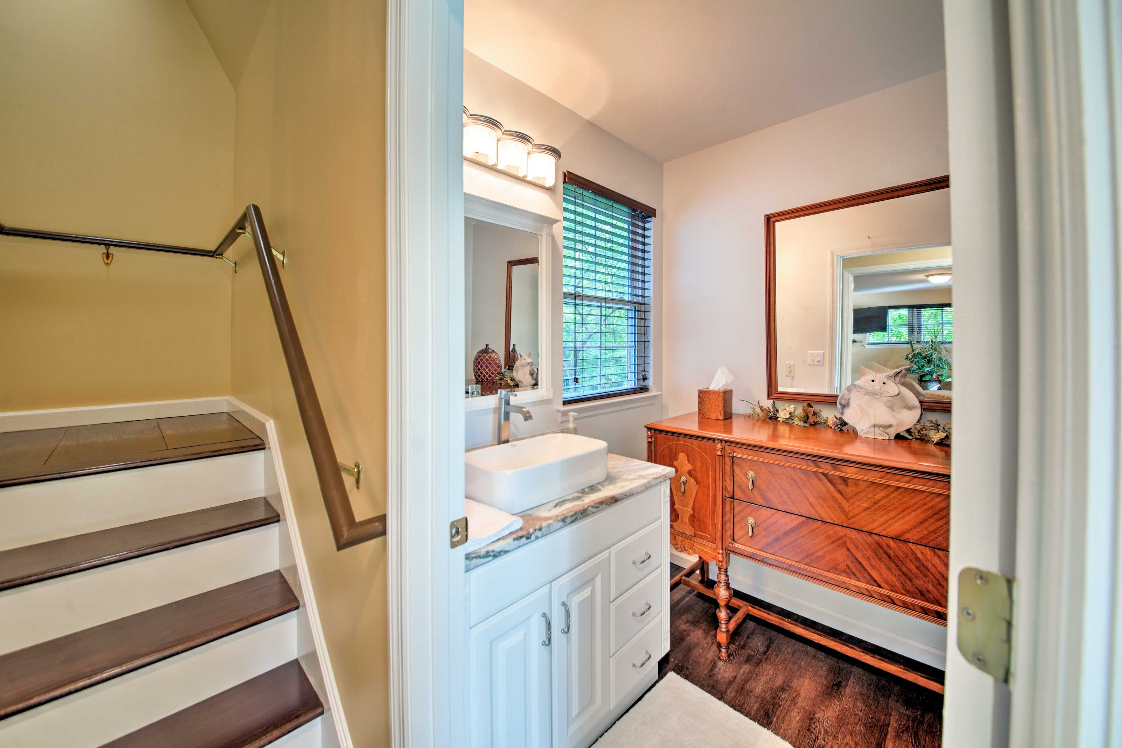 The main floor features a half bathroom.