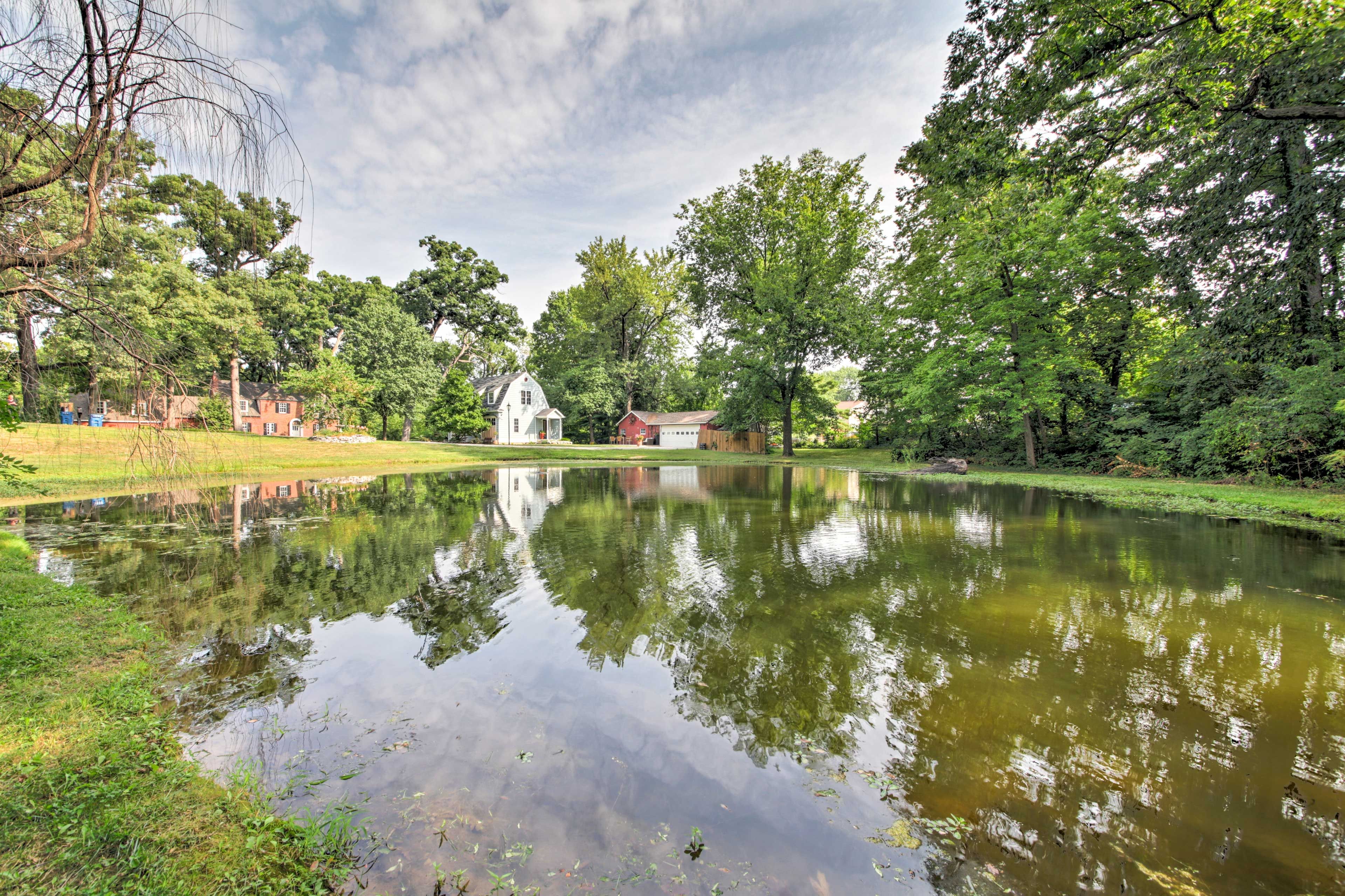 The cottage sits on 4 acres.