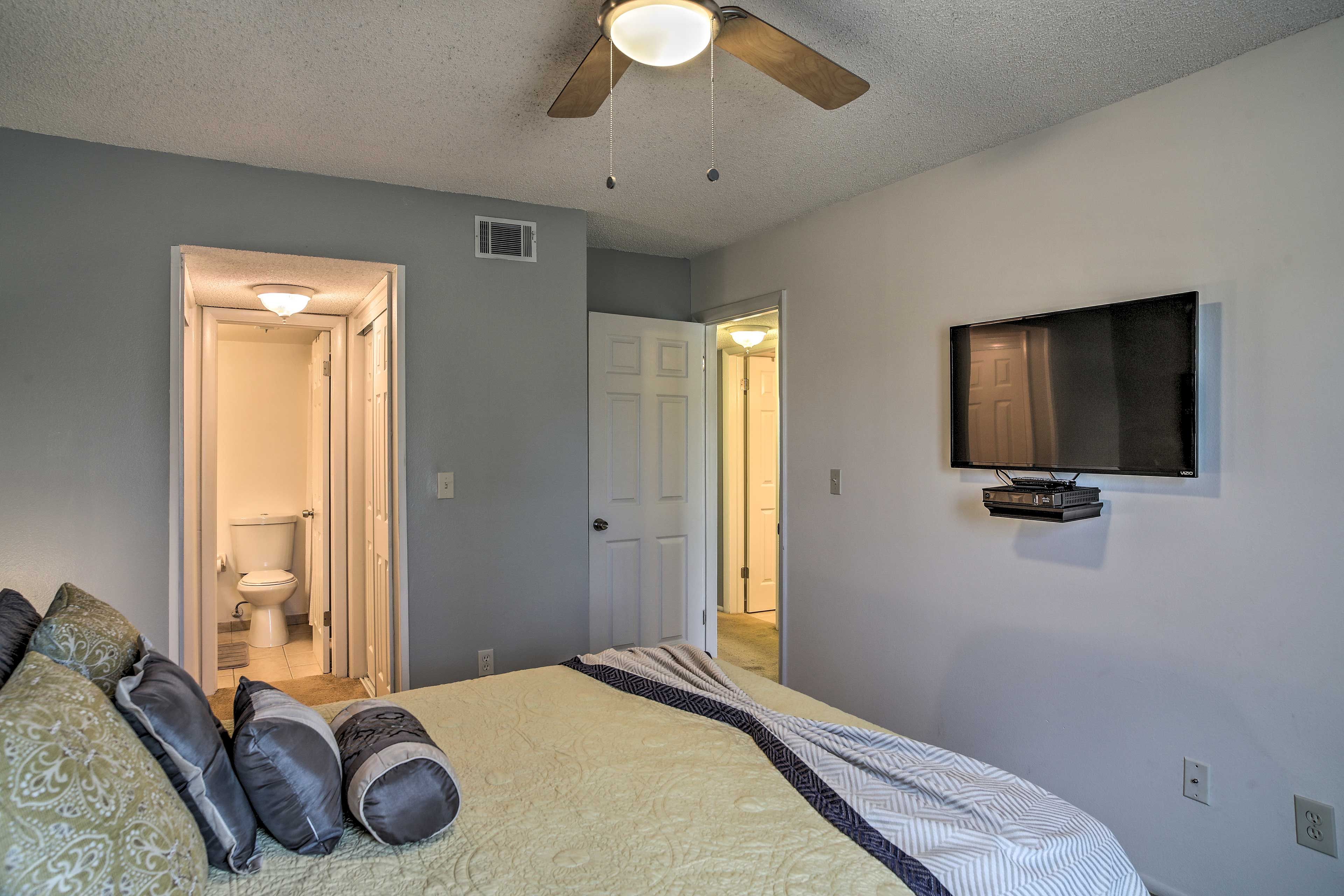You'll be able to watch TV as you lounge on the bed.