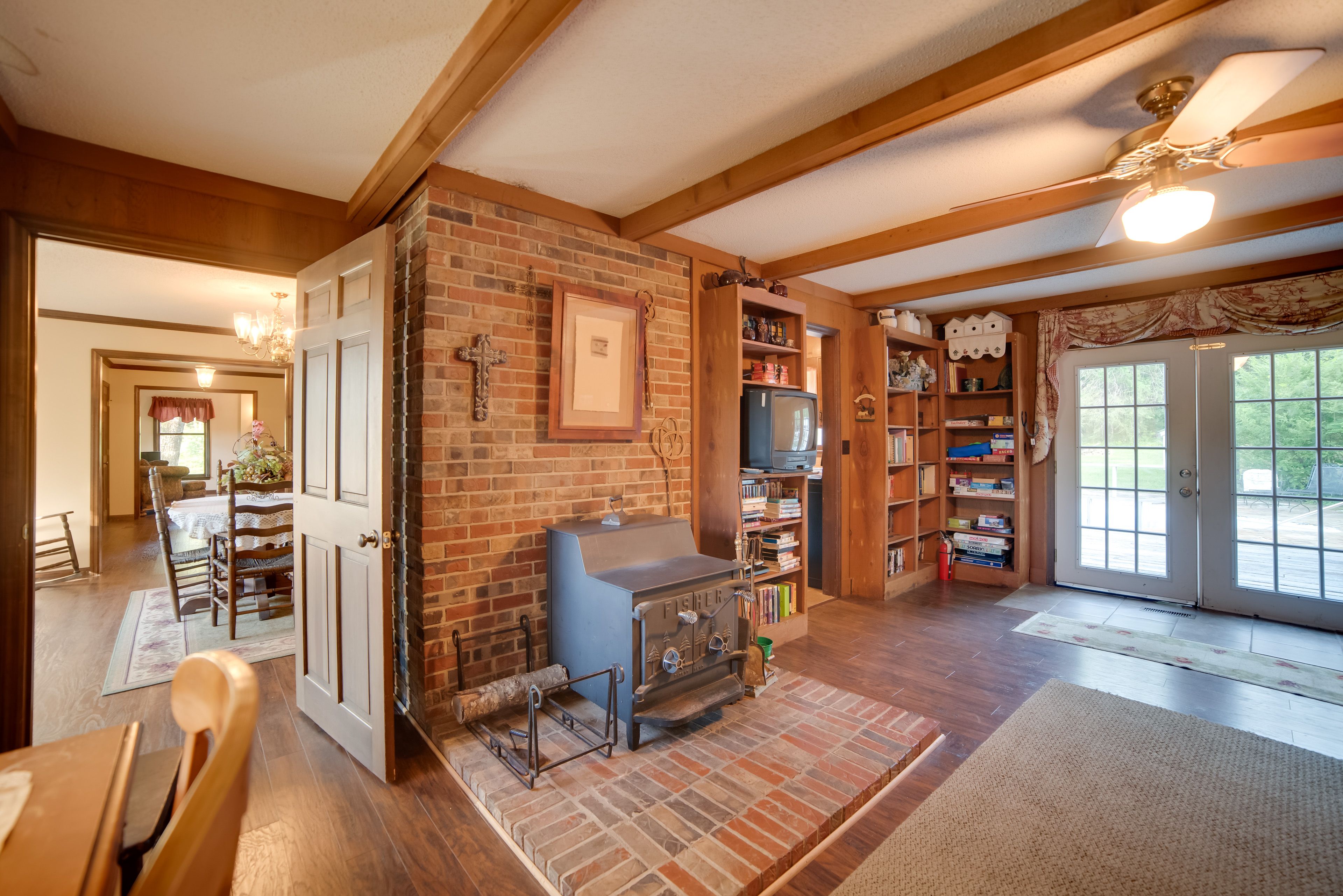 Family Room | Wood-Burning Stove | Full Futon