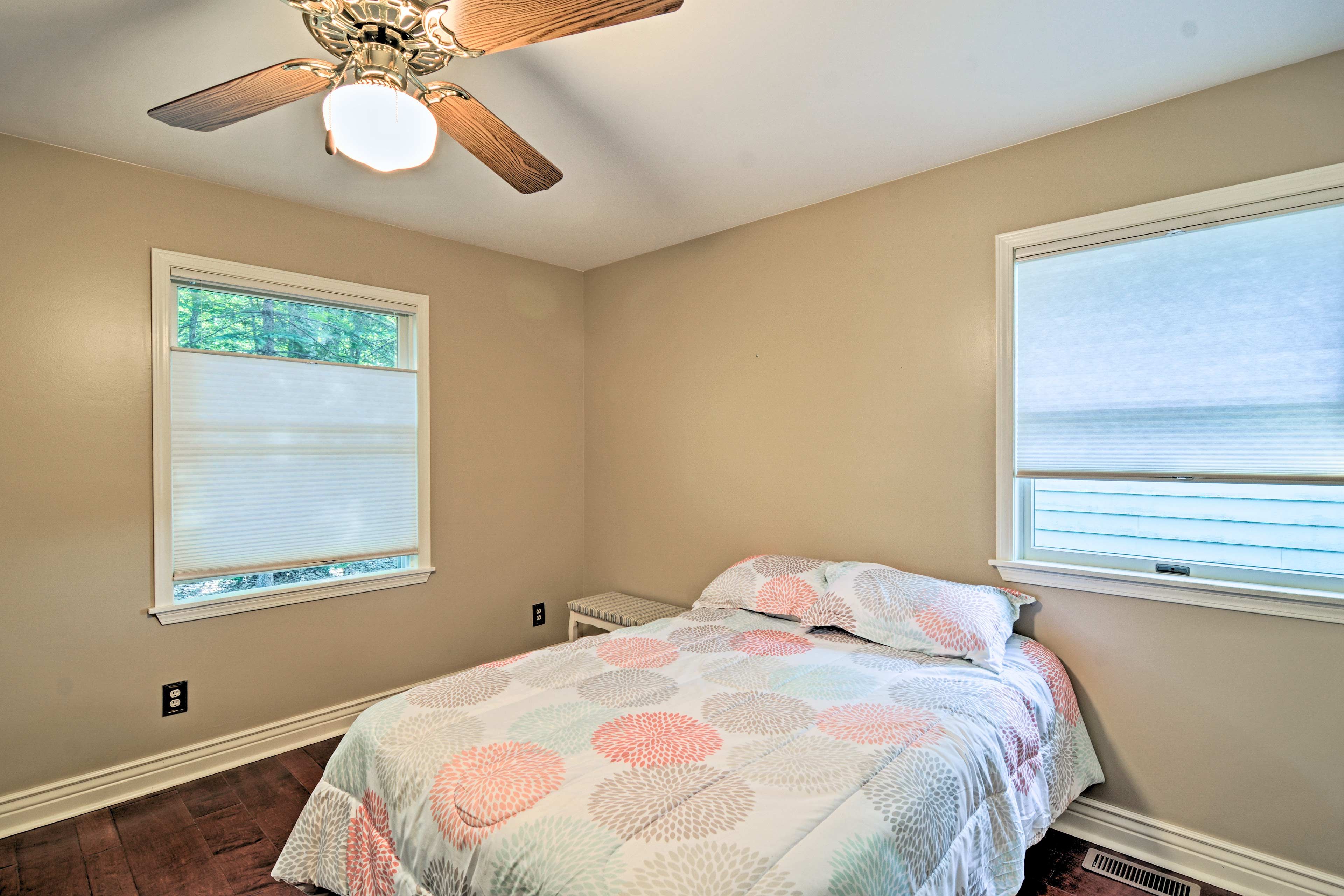 The first bedroom now has a king bed,