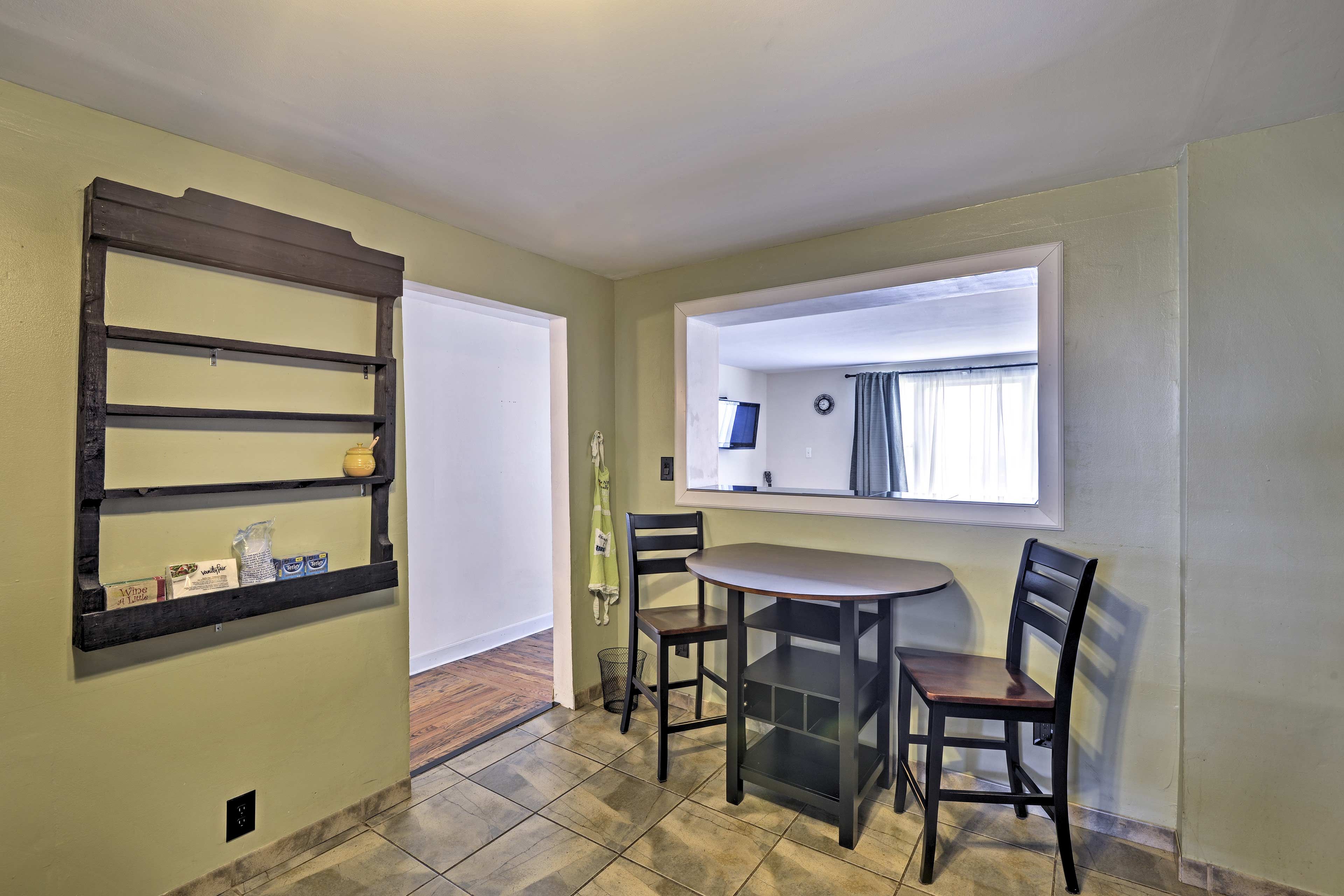 Set the table for 2 to enjoy a home-cooked meal.