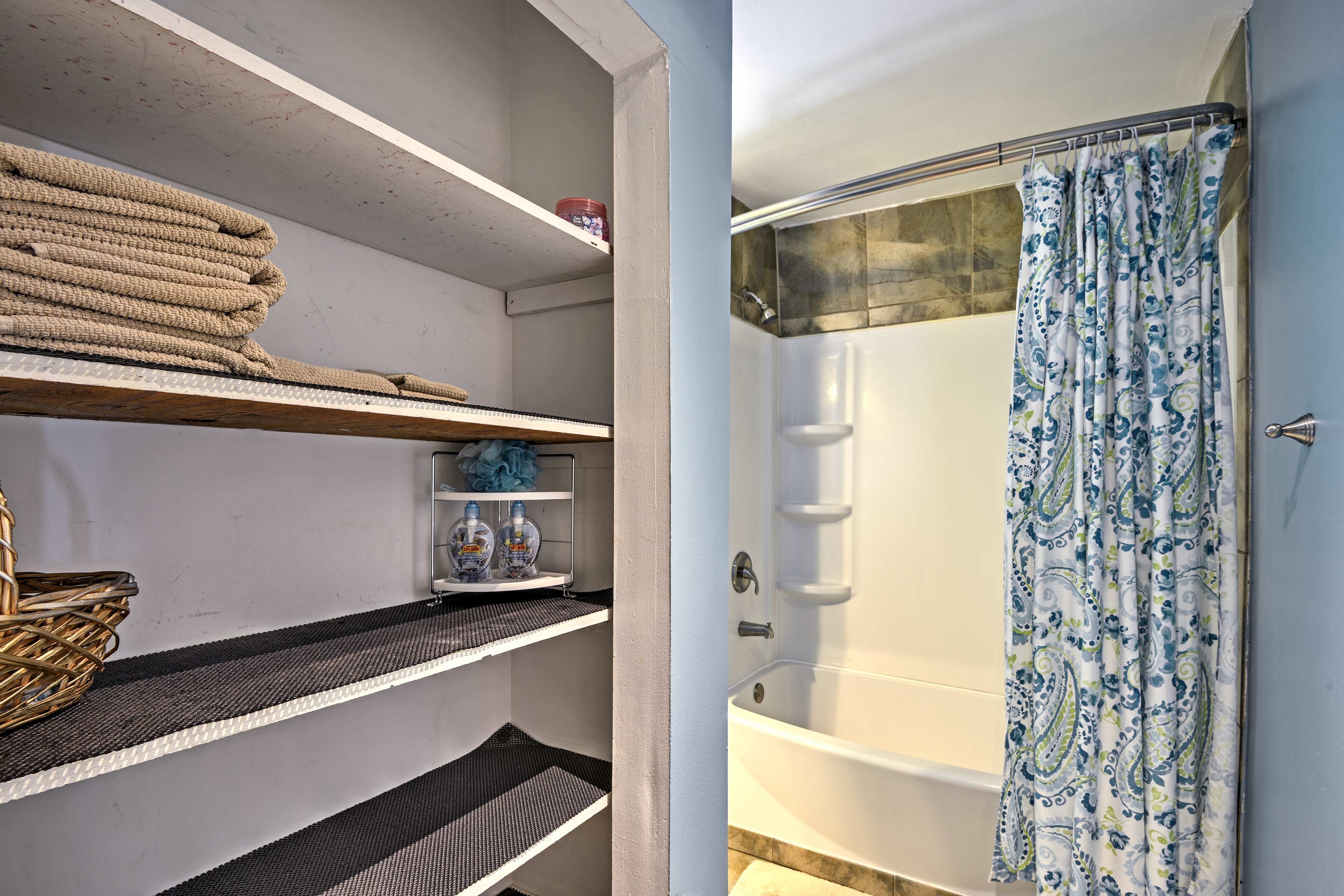 All of your linens and towels are provided.