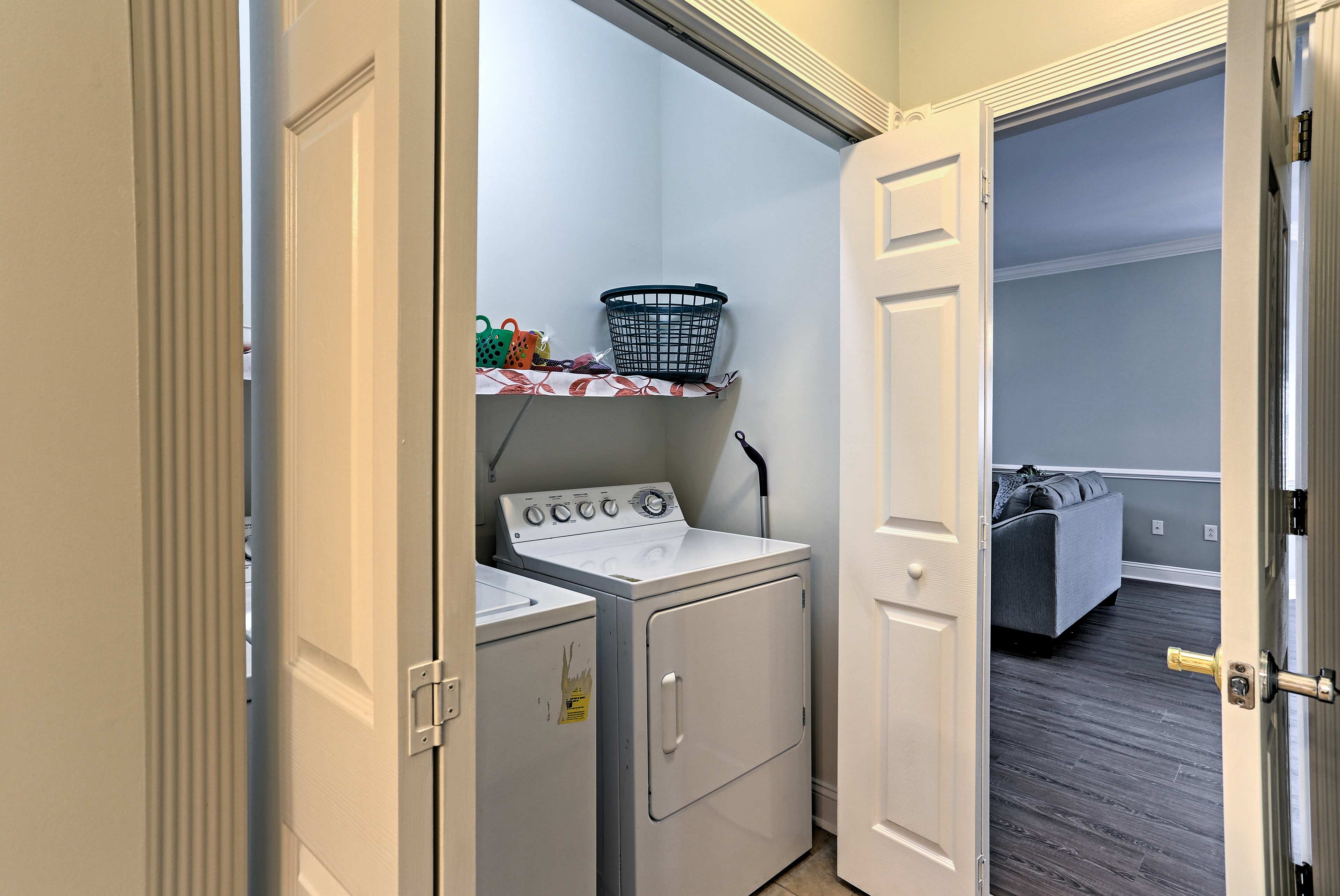The in-unit washer and dryer make it a breeze to keep your beachwear clean.
