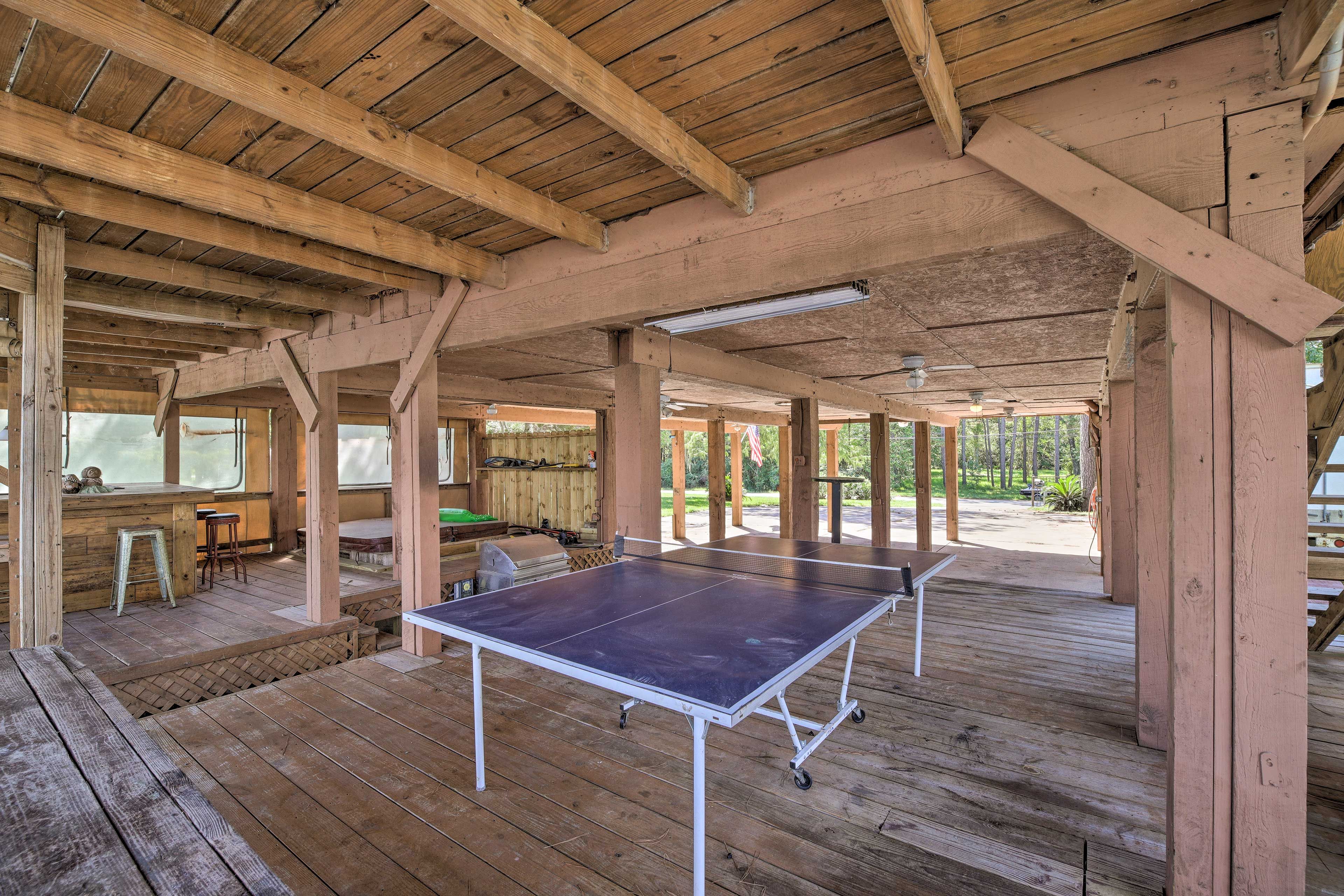 Lower Deck | Ping Pong Table | Dart Board | Hot Tub