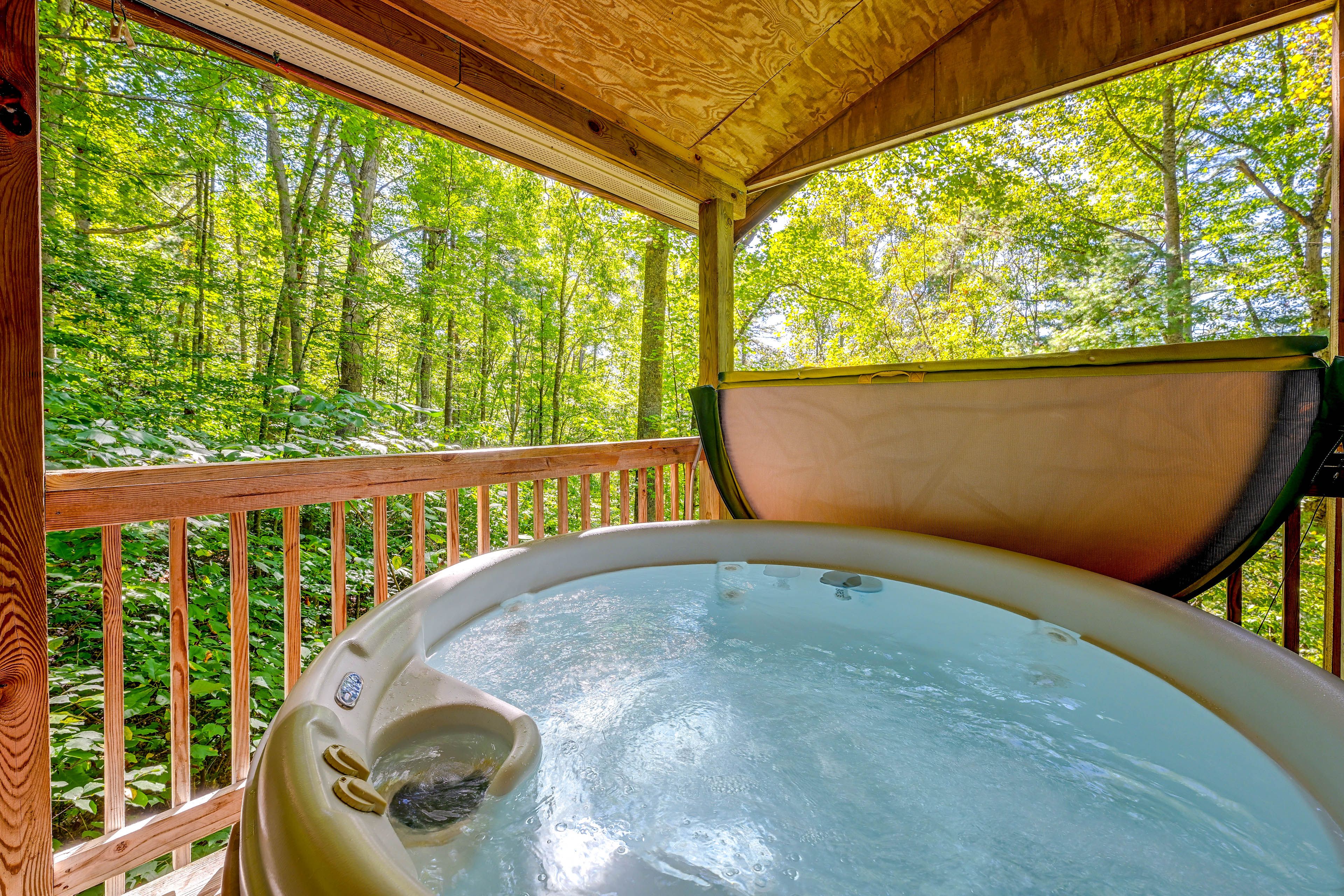 Hot Tub | Private Deck | Outdoor Seating | Mountain Views