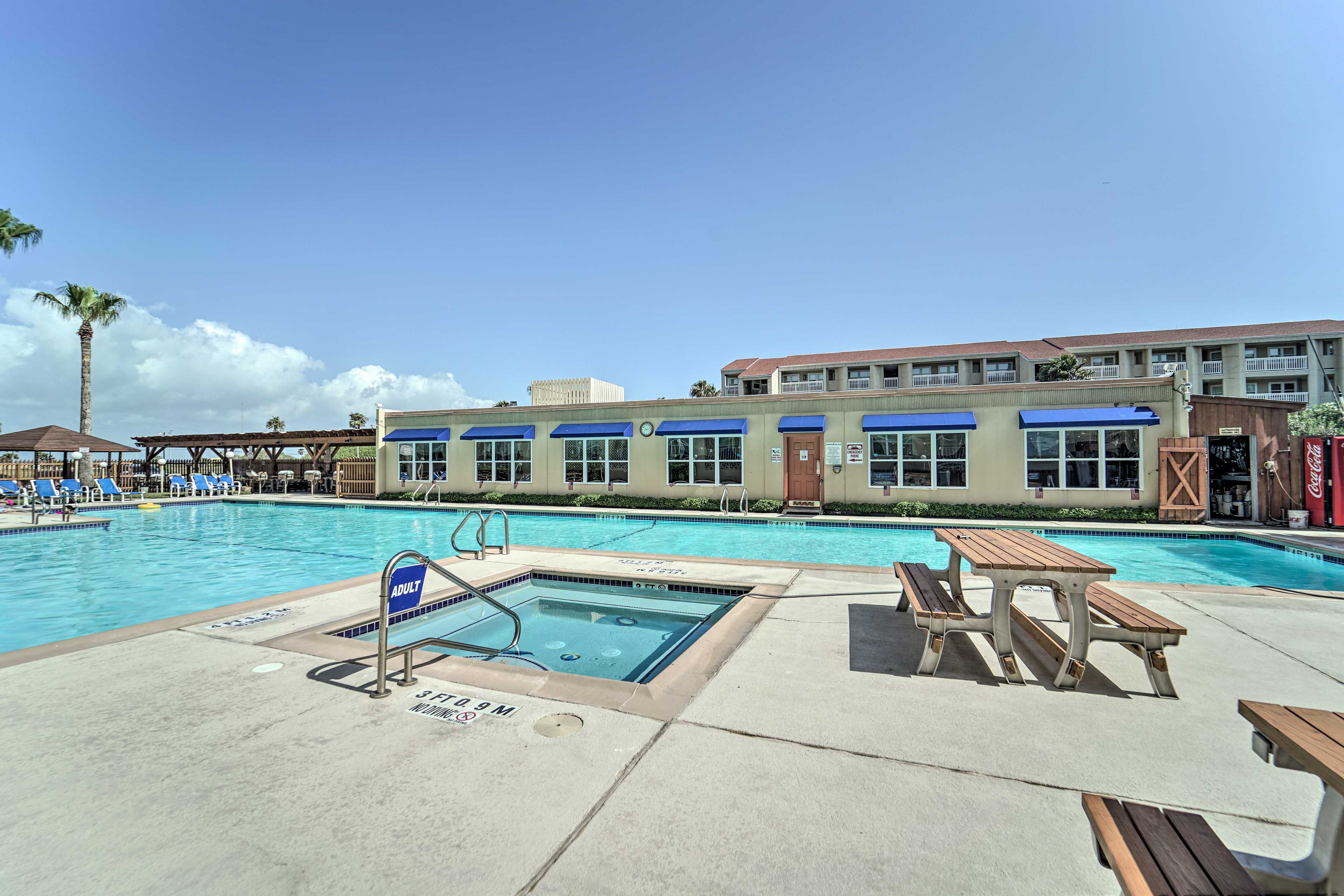 Enjoy a swimming pool and hot tub during your stay.
