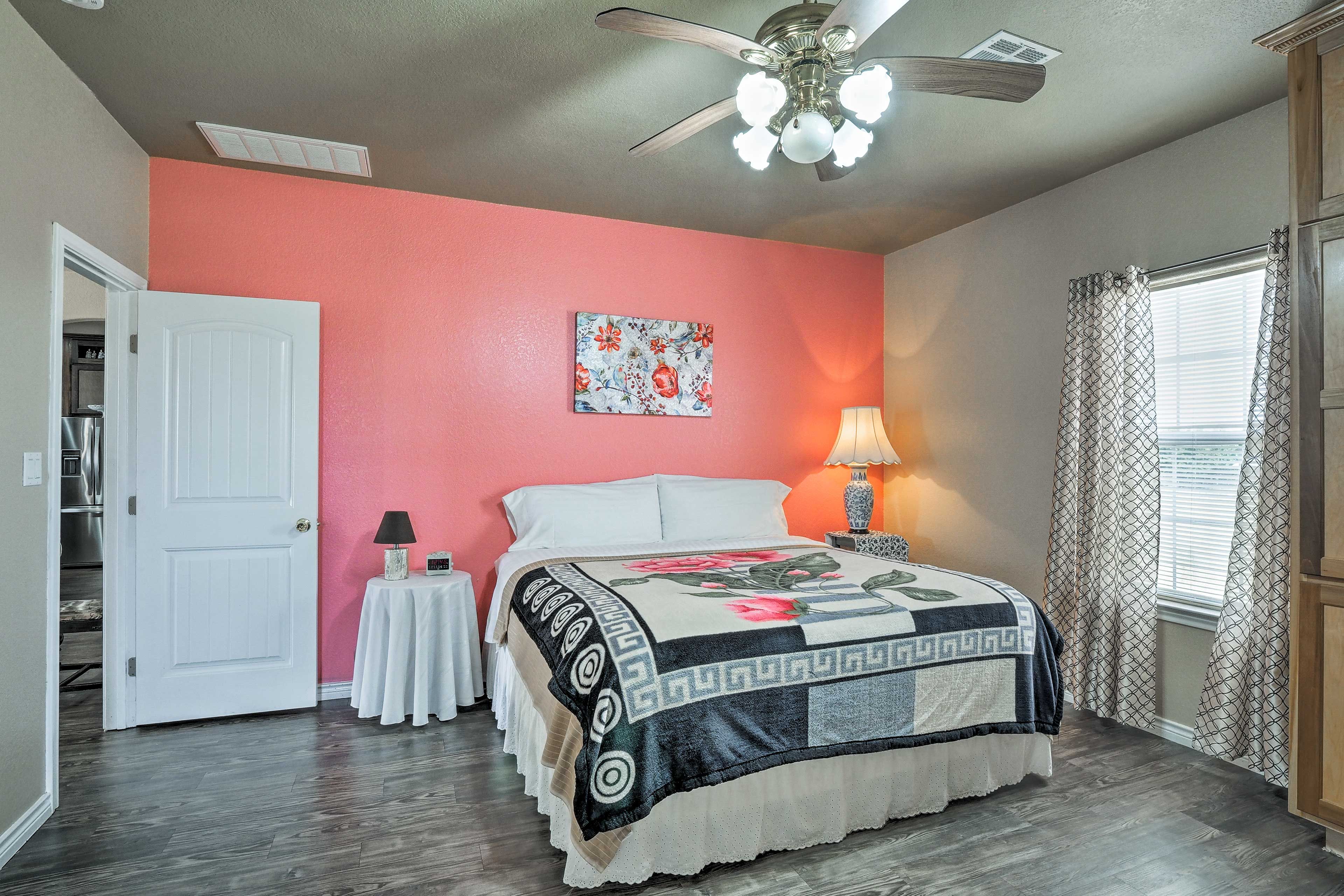 Enjoy peaceful slumbers on the queen bed in the primary bedroom.