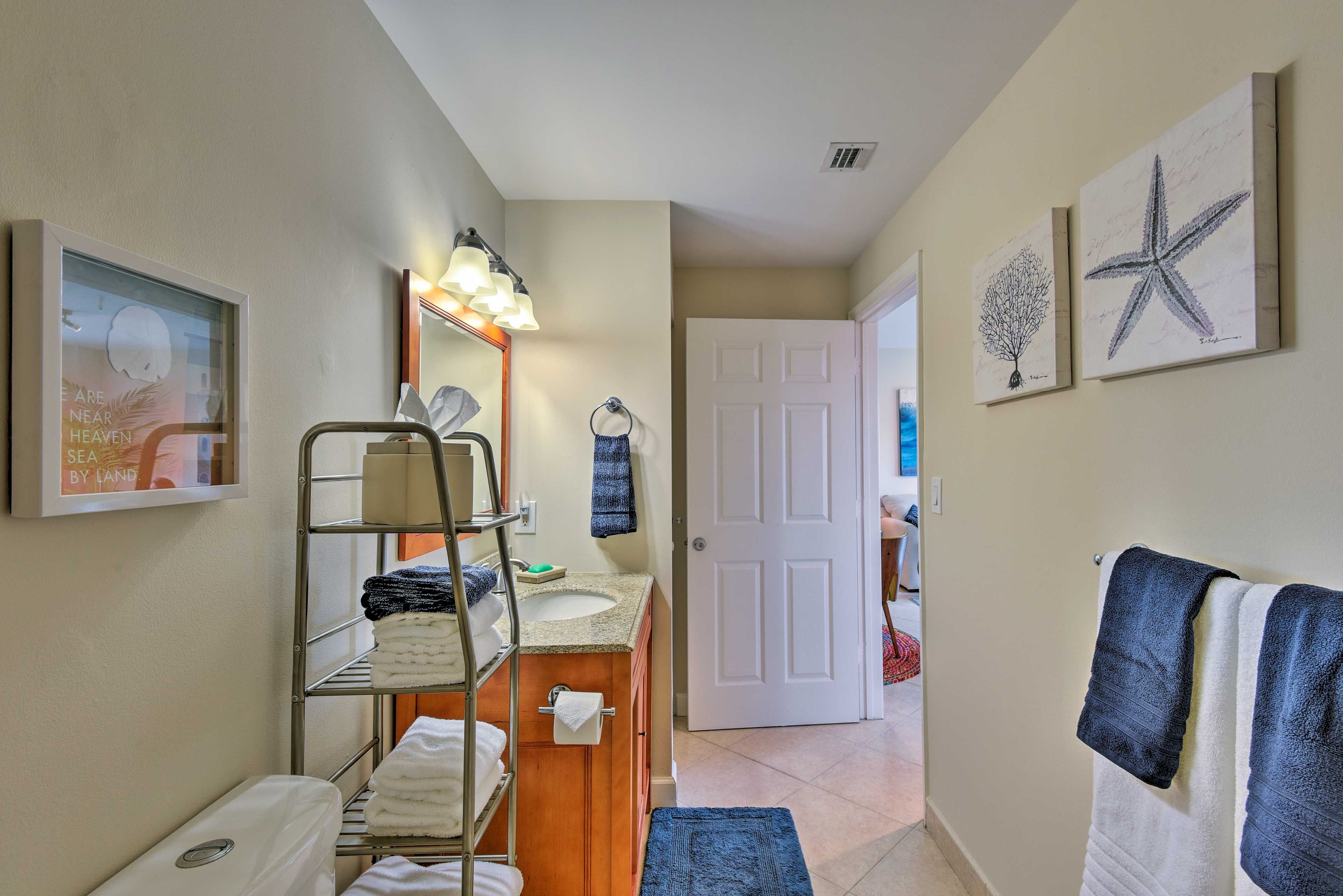 Linens and towels are provided for added convenience.