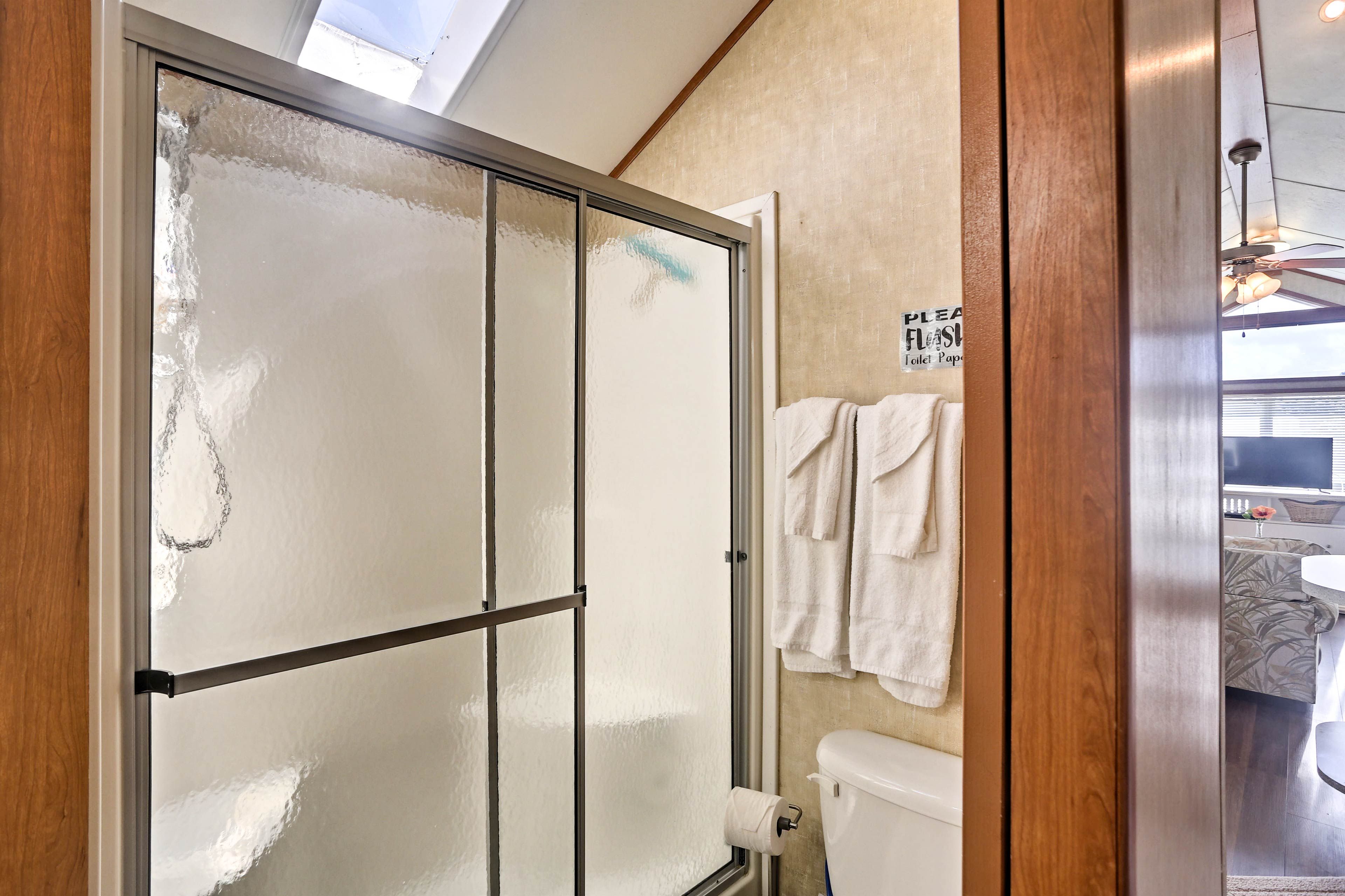 Rinse off in the shower before diving under the covers of bed.