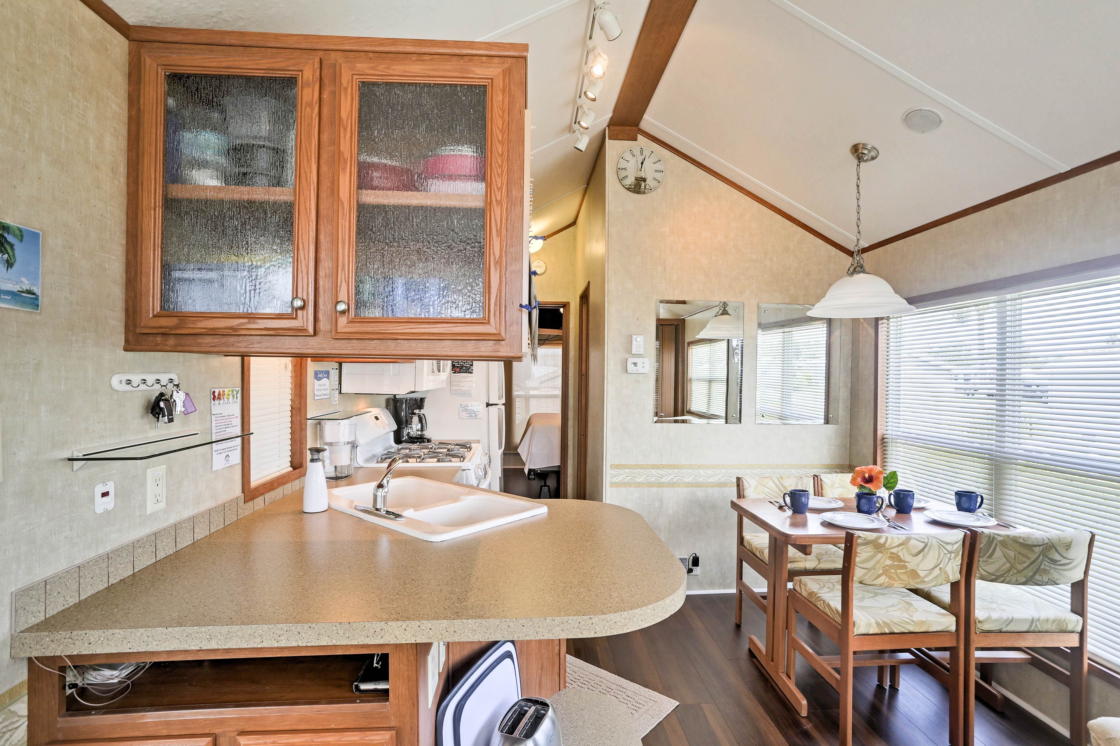 Ample counter space makes gourmet meal prep a breeze.