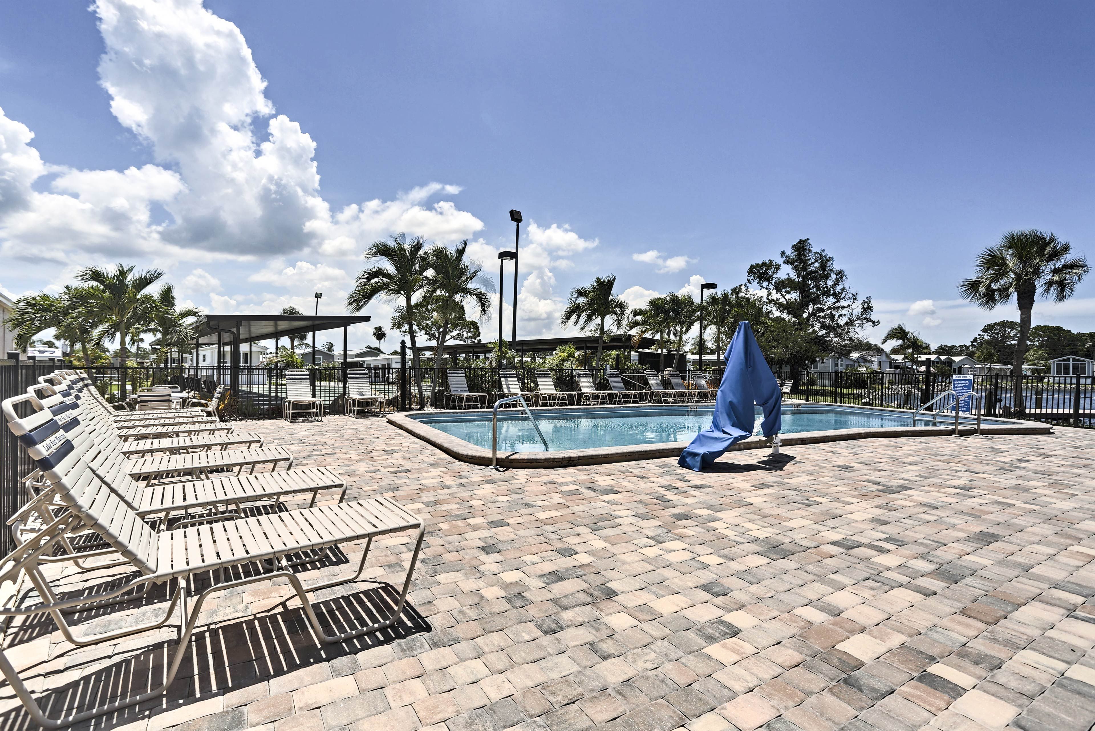 Beat the balmy Florida heat with a dip in the community pool.