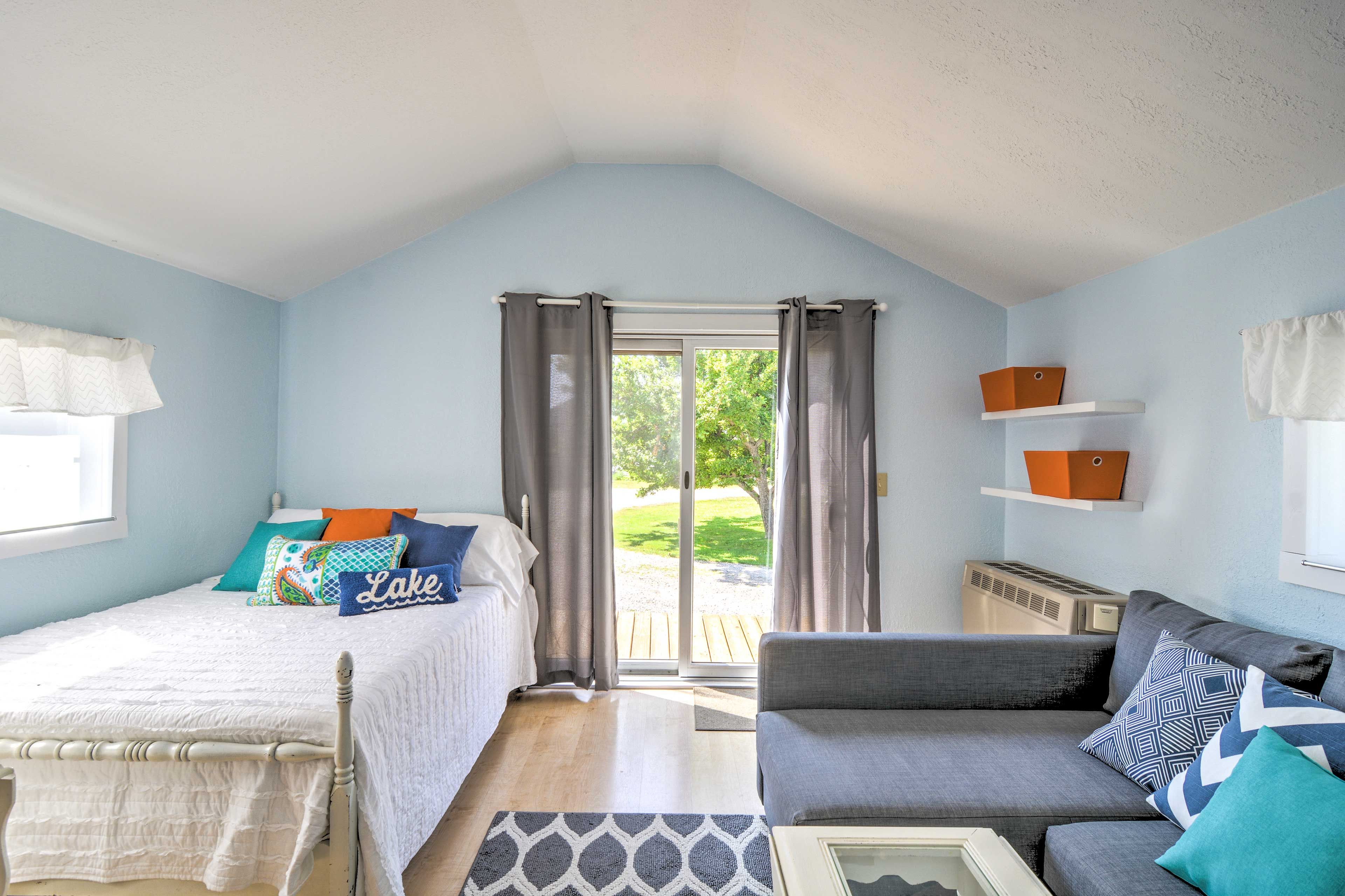 Alanson Vacation Rental | Studio | 1BA | 245 Sq Ft | 2 Steps for Enter