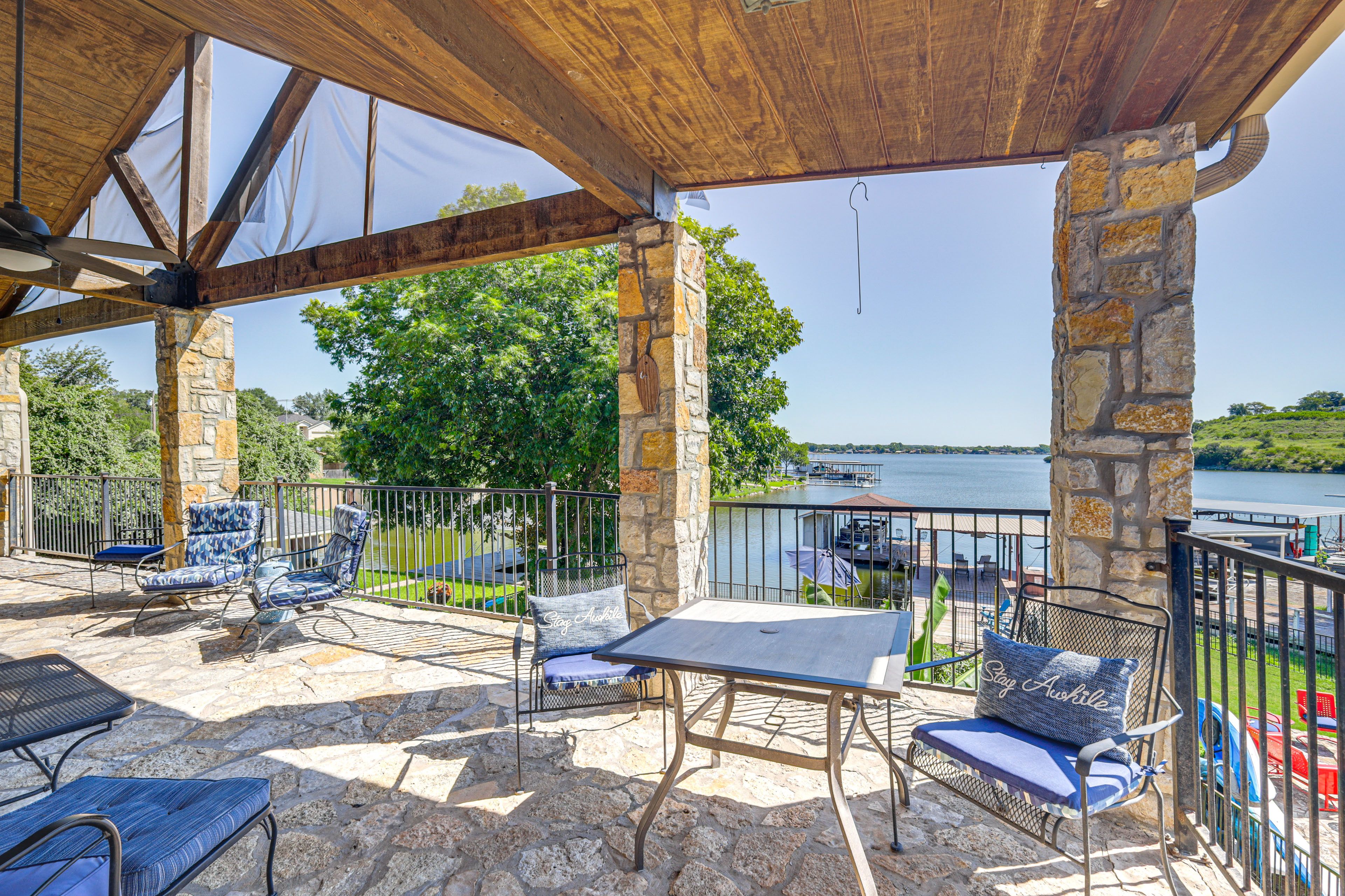Granbury Vacation Rental | 3BD | 3BA | Stairs Required | Covered Porch