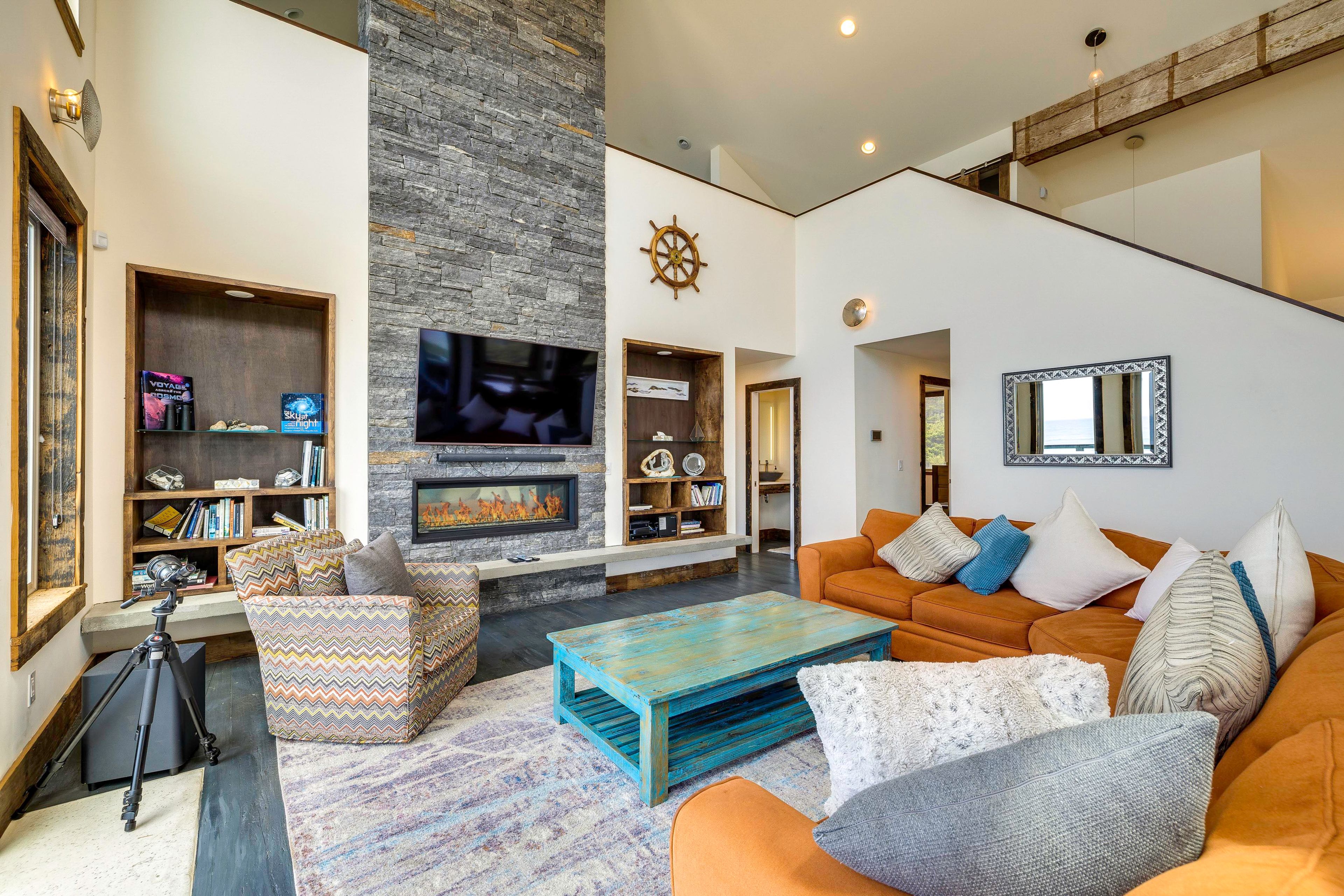 Family Room | Free WiFi | 65' Smart TV | Gas Fireplace