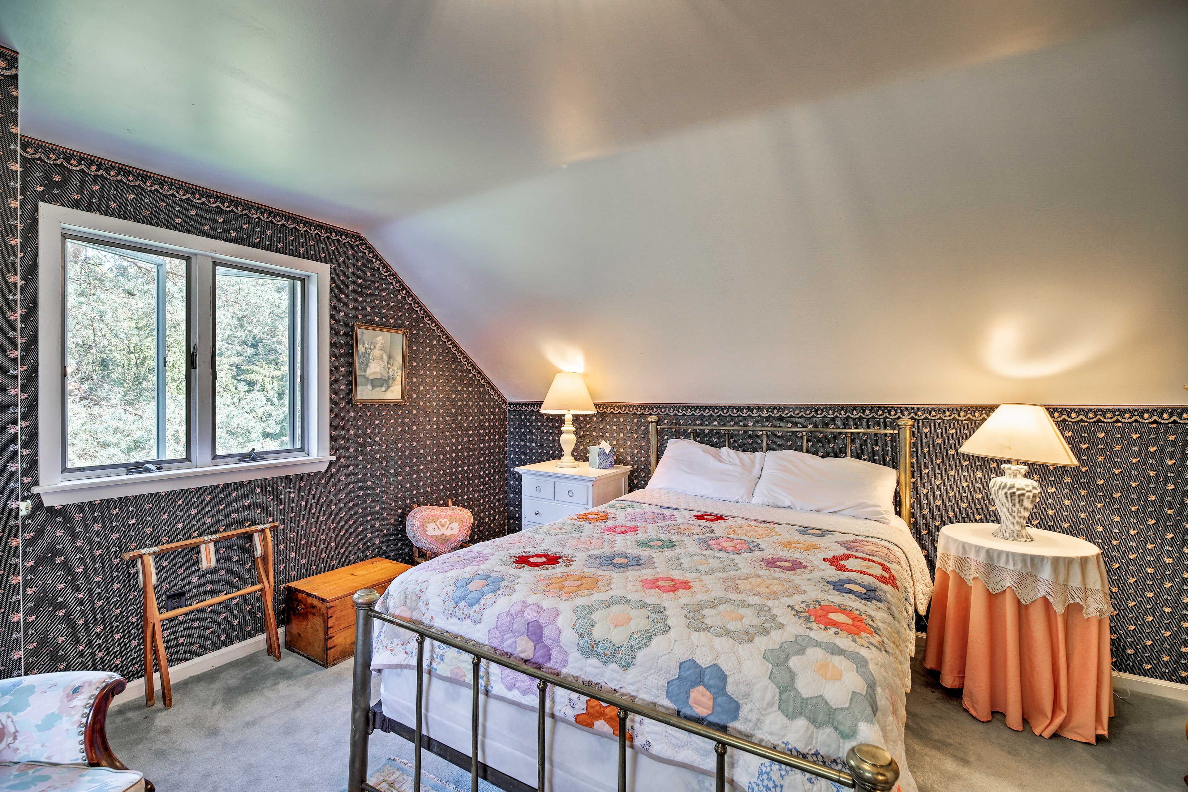 The full bed in this bedroom sleeps 2.