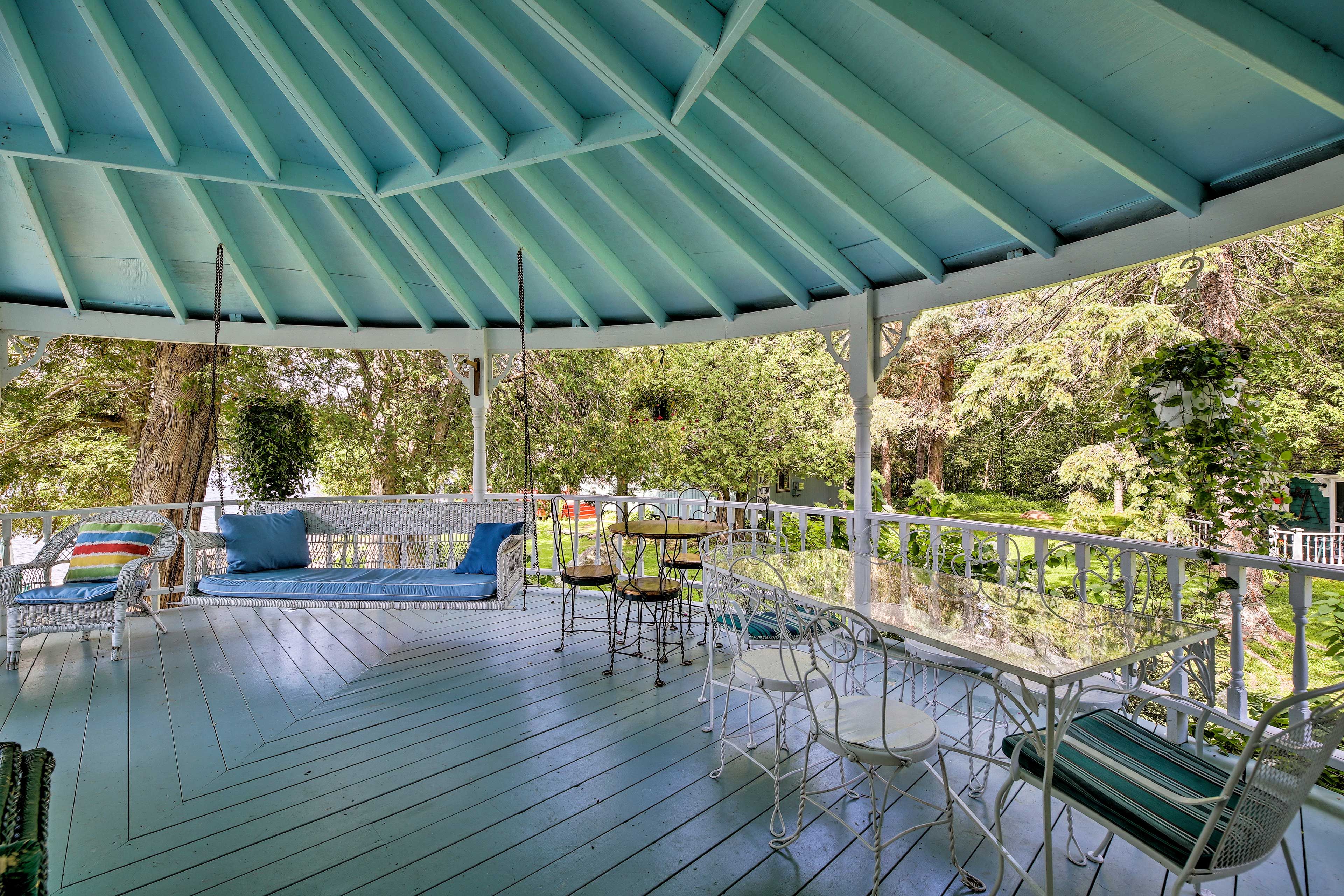 Dine al fresco on the covered porch.