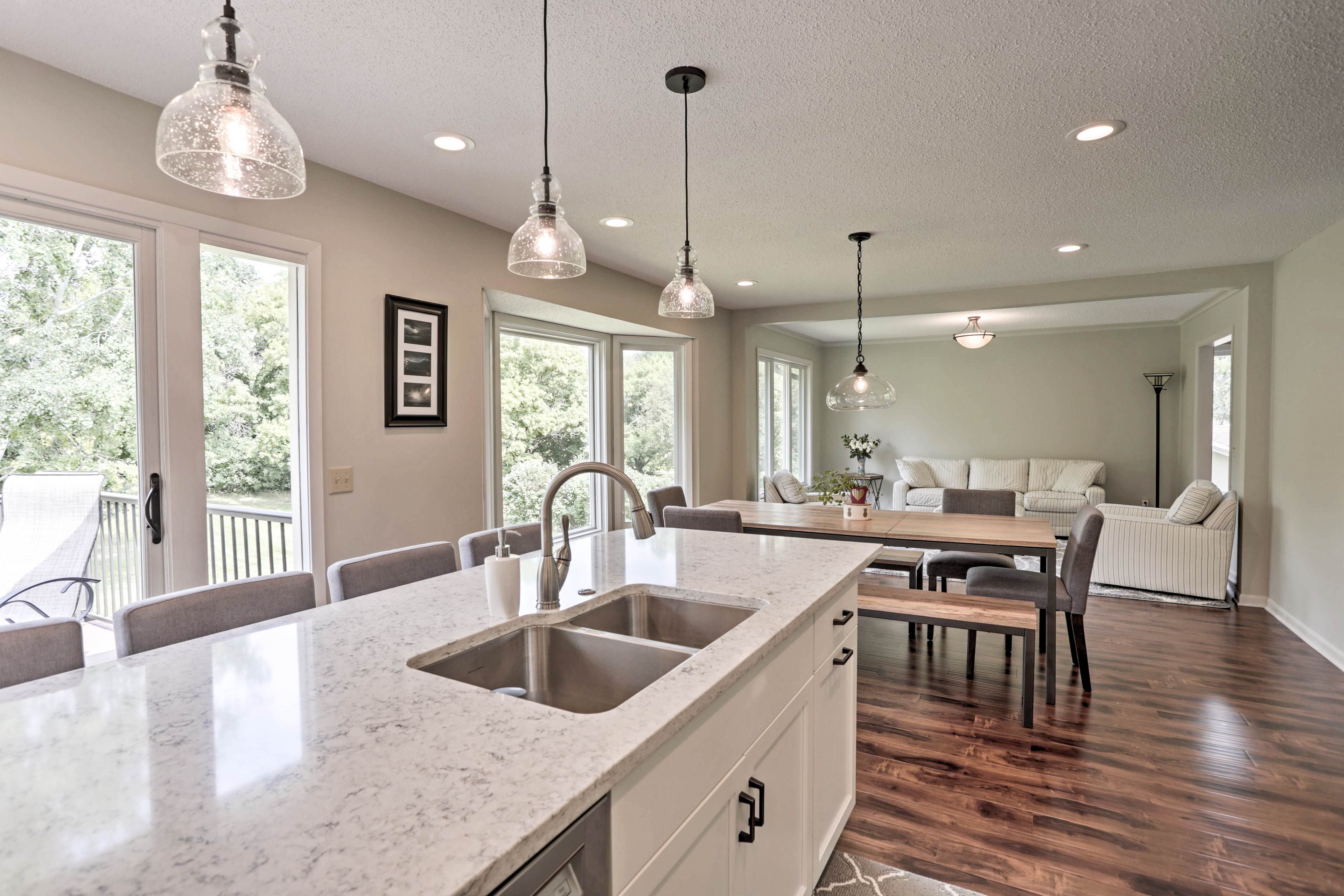 Prepare your favorite recipes in the fully equipped kitchen.