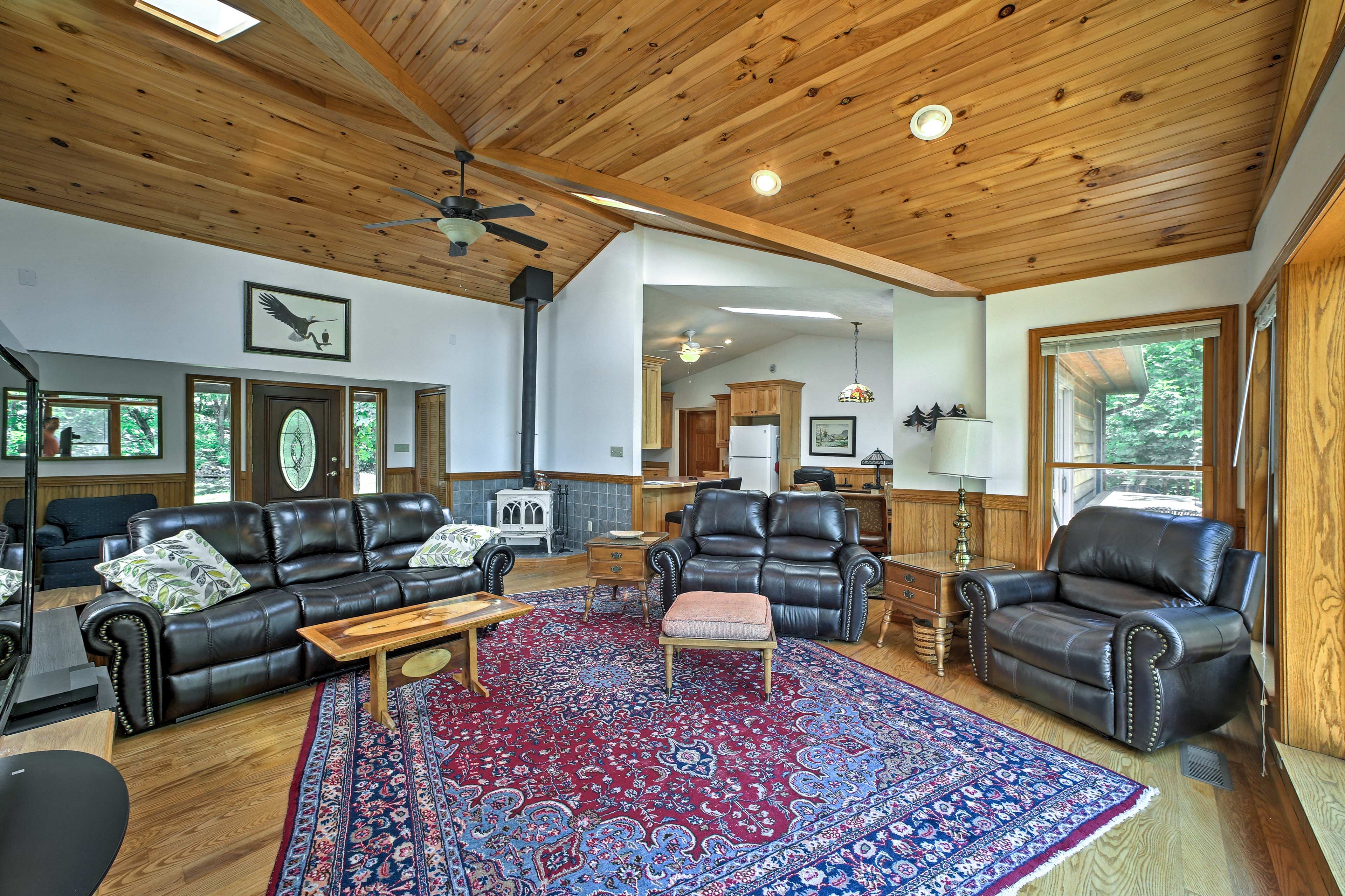 Sit back and relax on plush furniture.
