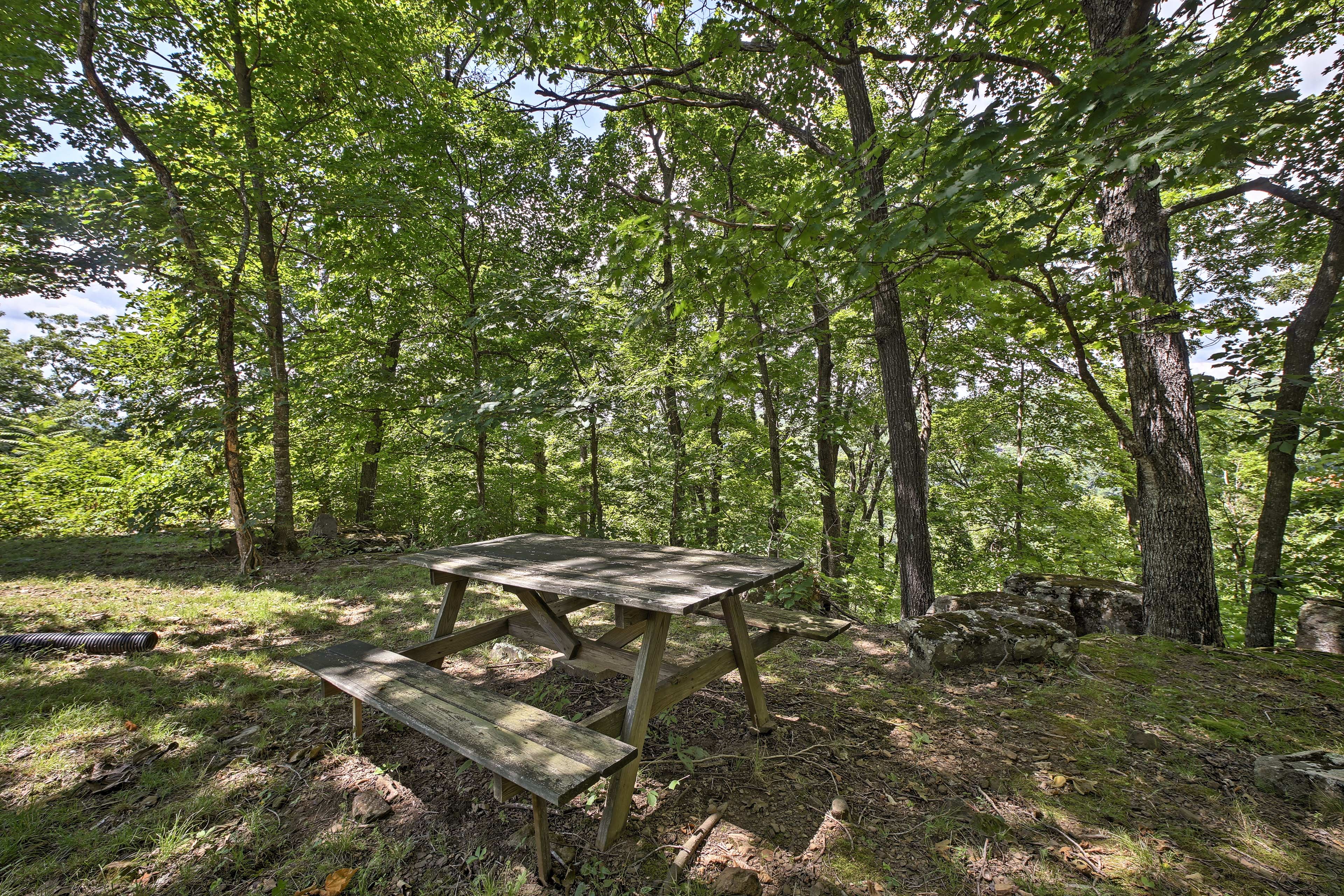 Shake it up and serve lunch at the picnic table.