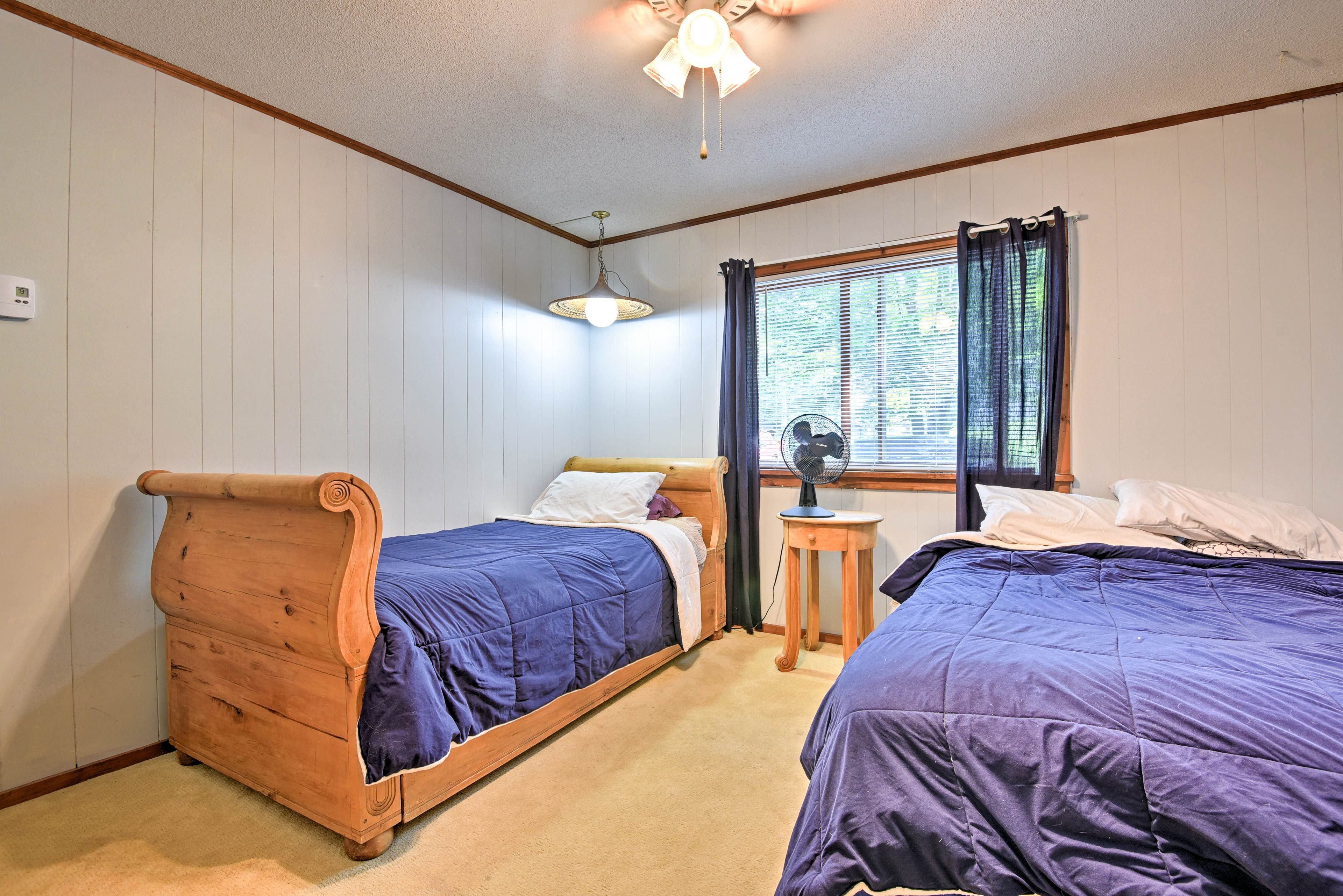 The second bedroom offers space for 3.