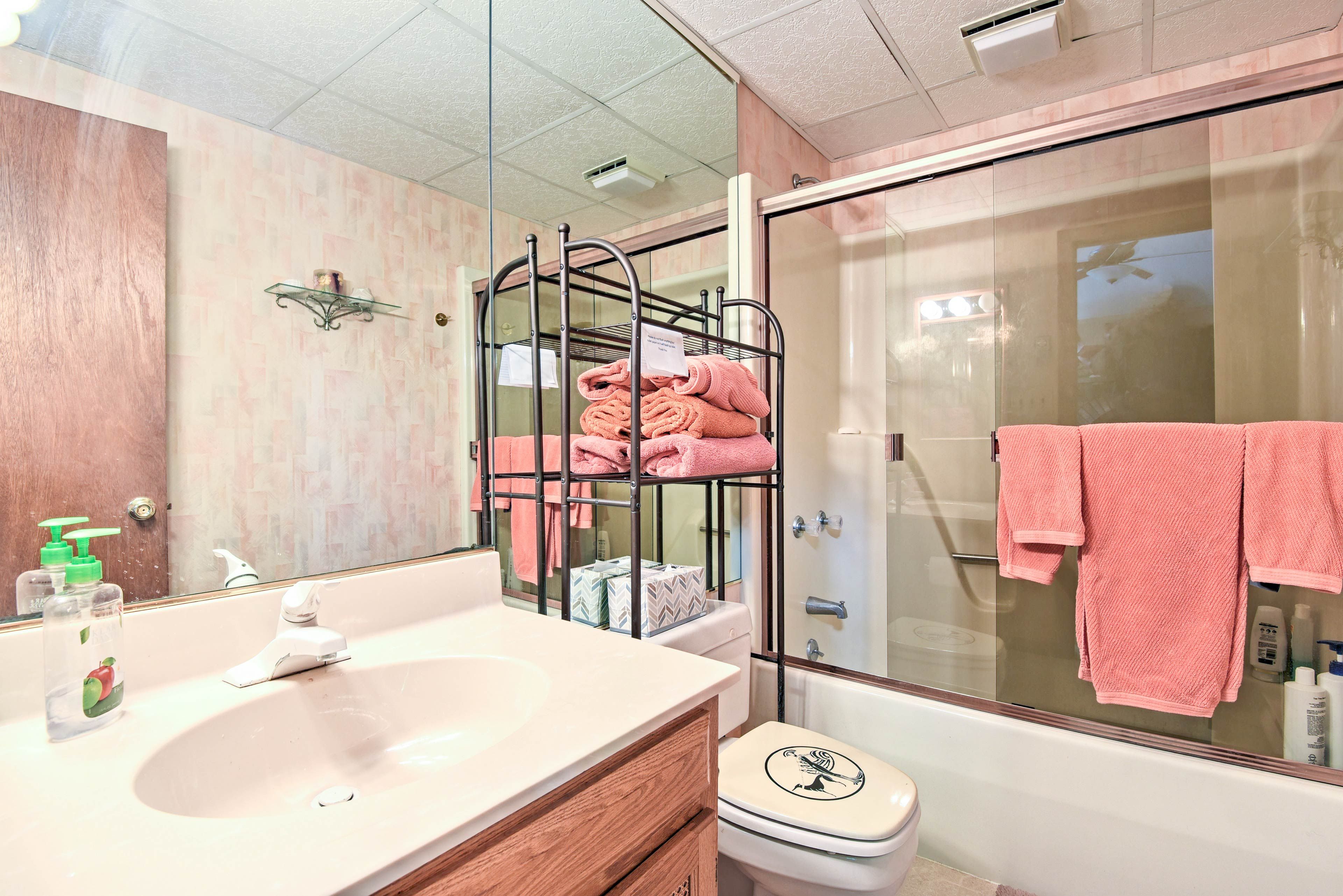 Treat yourself to a warm shower after swimming in the lake.