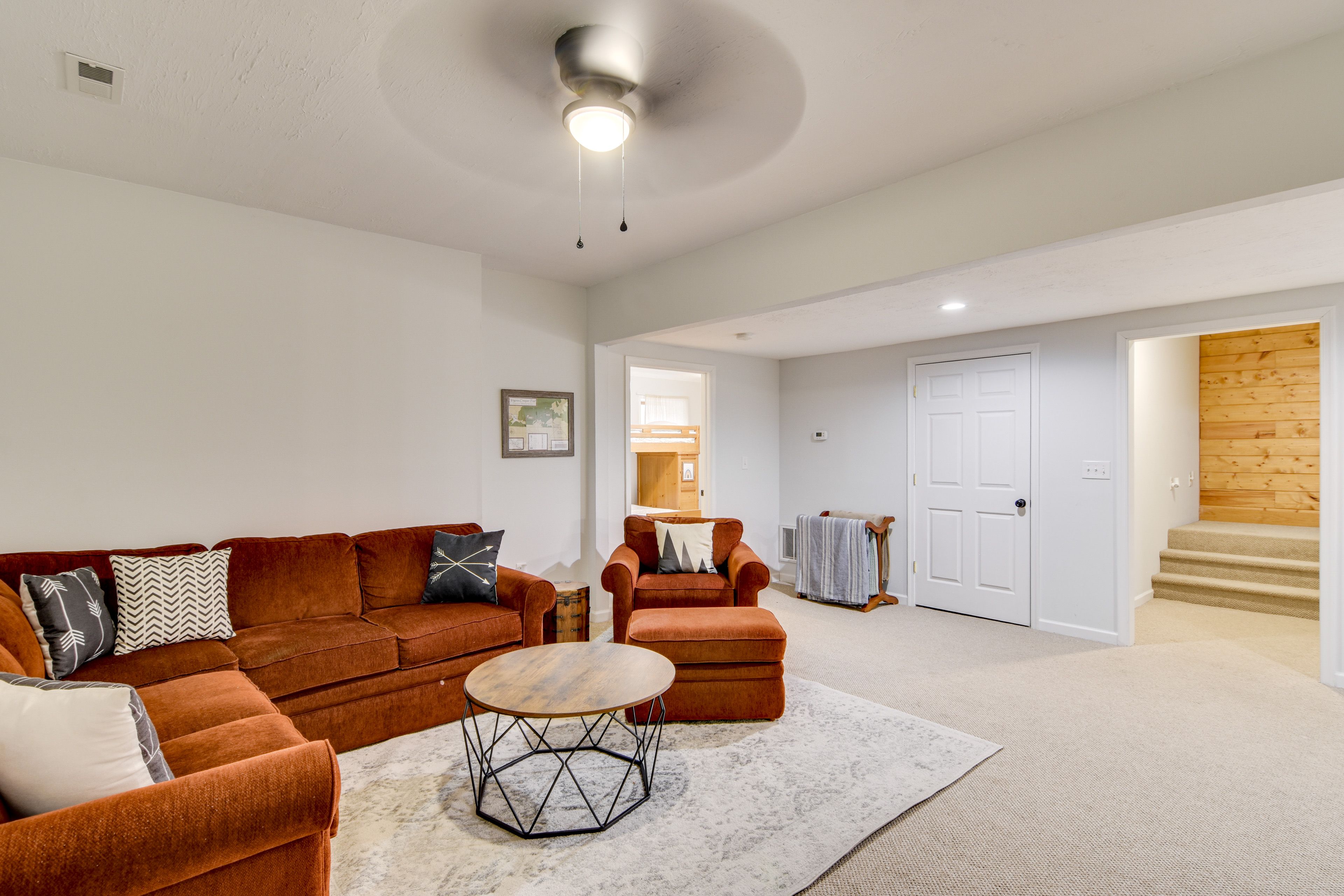 Lower-Level Living Room | TV w/ Roku