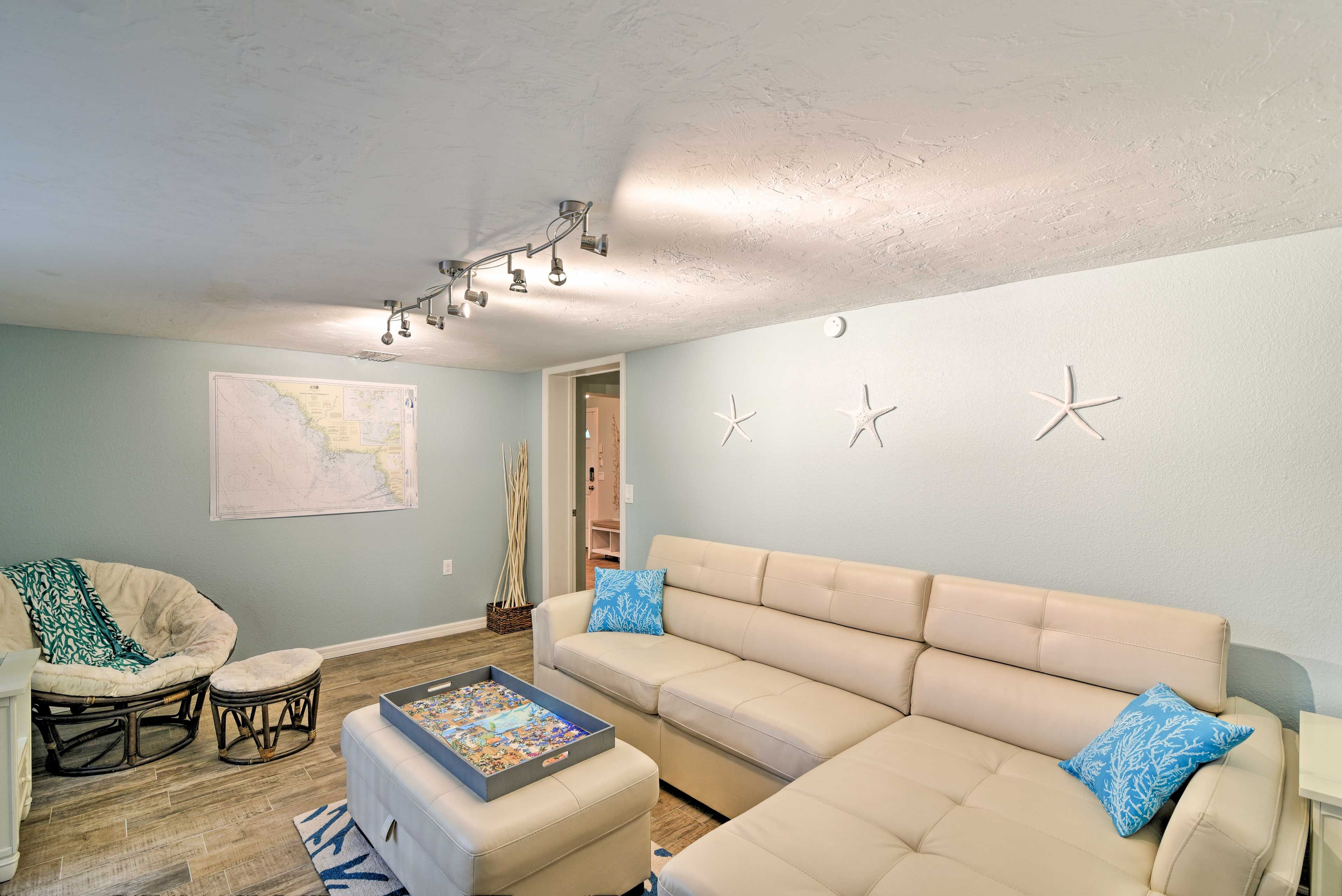 Unwind while watching your favorite Netflix movie in the den!
