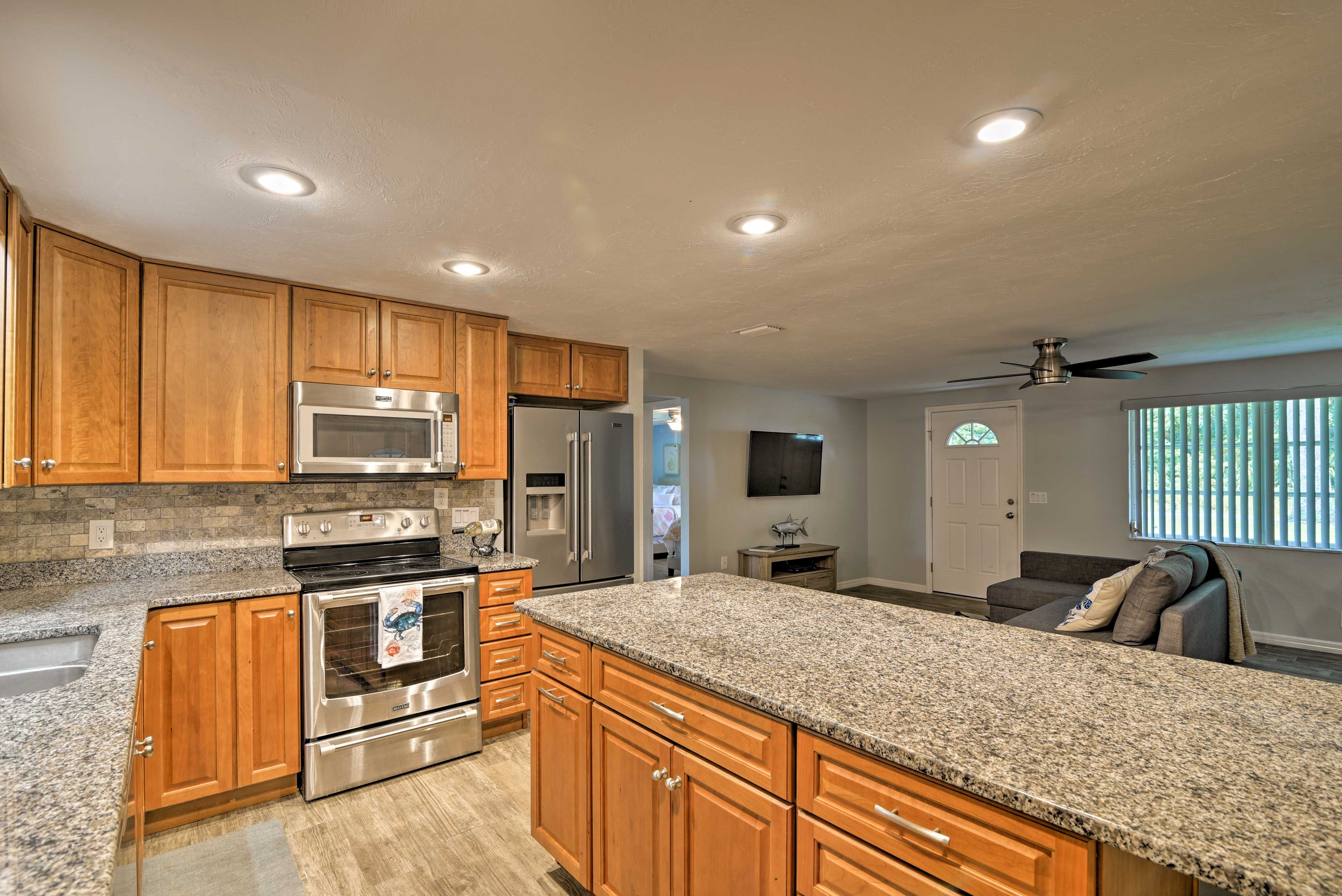 Try out a new recipe in the fully equipped kitchen!