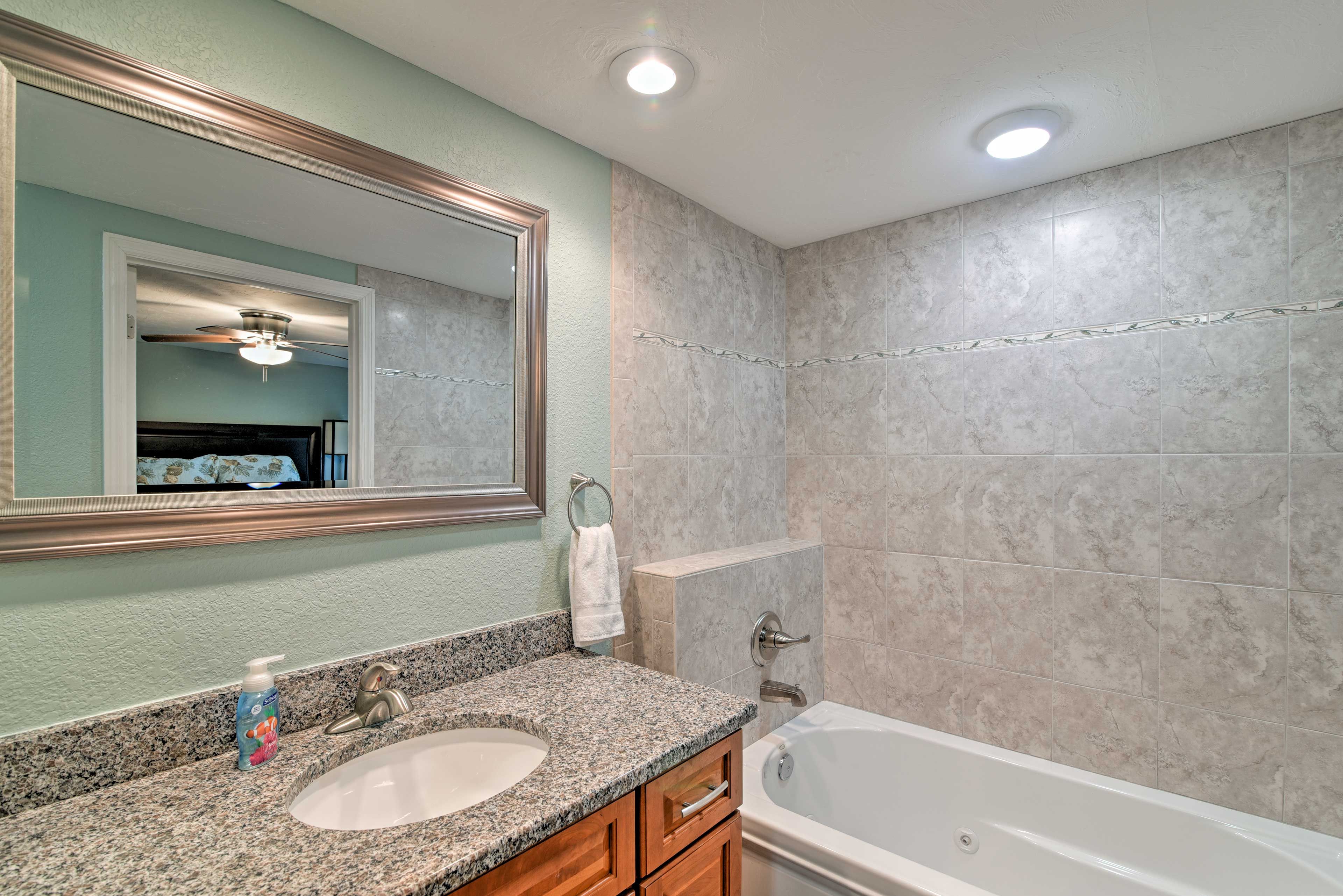 Draw a bubble bath in the en-suite bathroom.