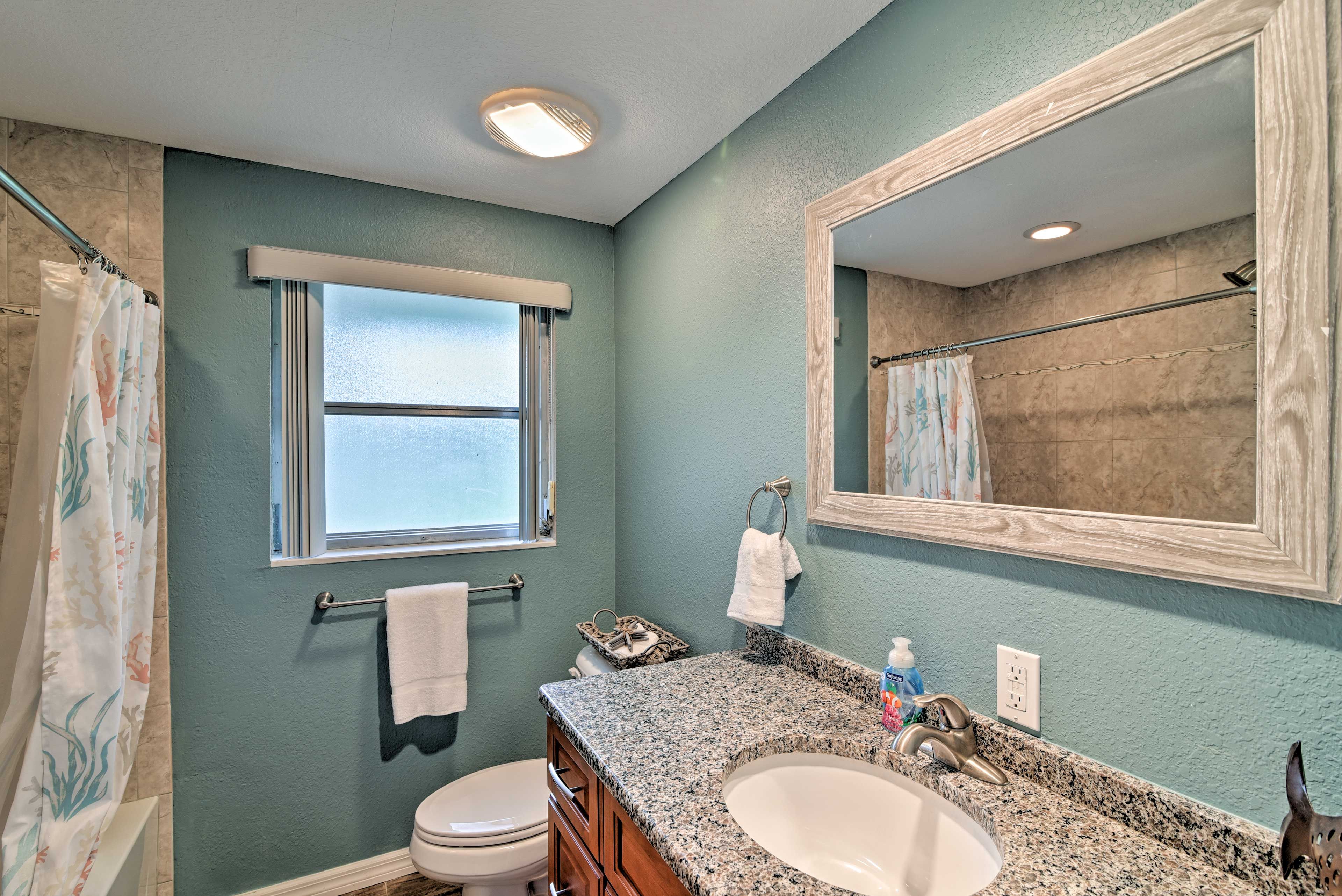 A second full bathroom provides added privacy.