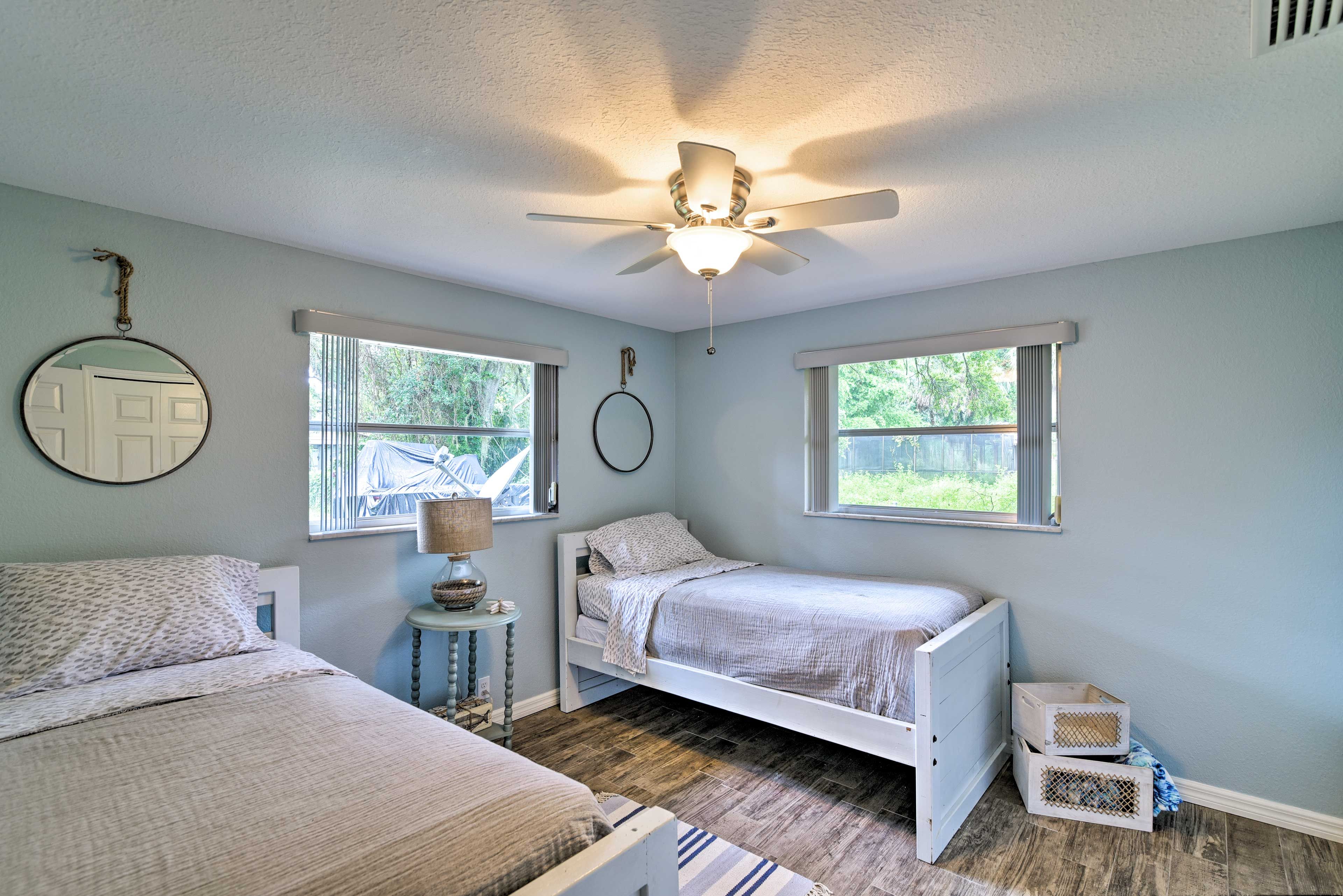 The third and final bedroom has 2 cozy twin beds.