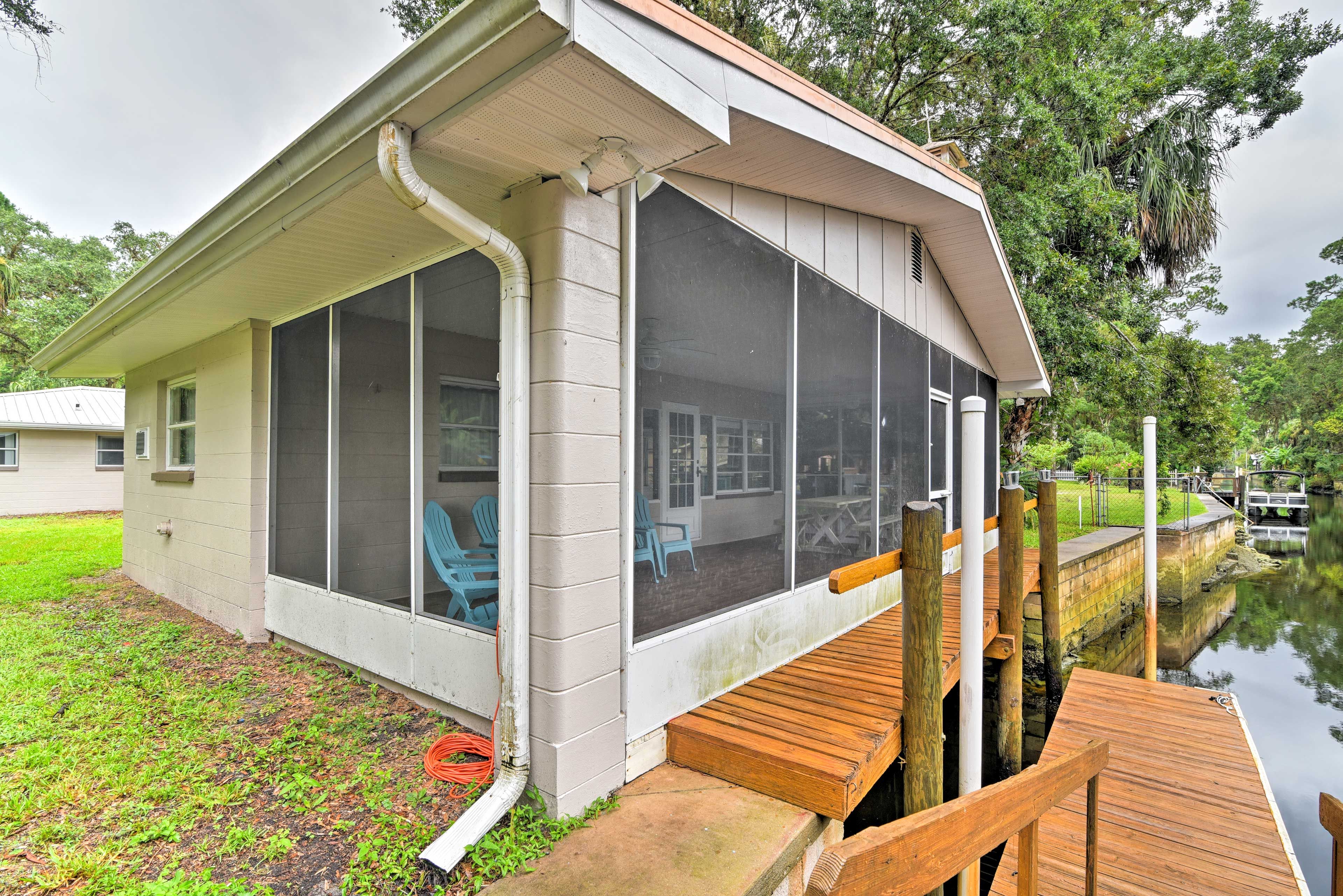 The house has access to a canal that leads into the river!