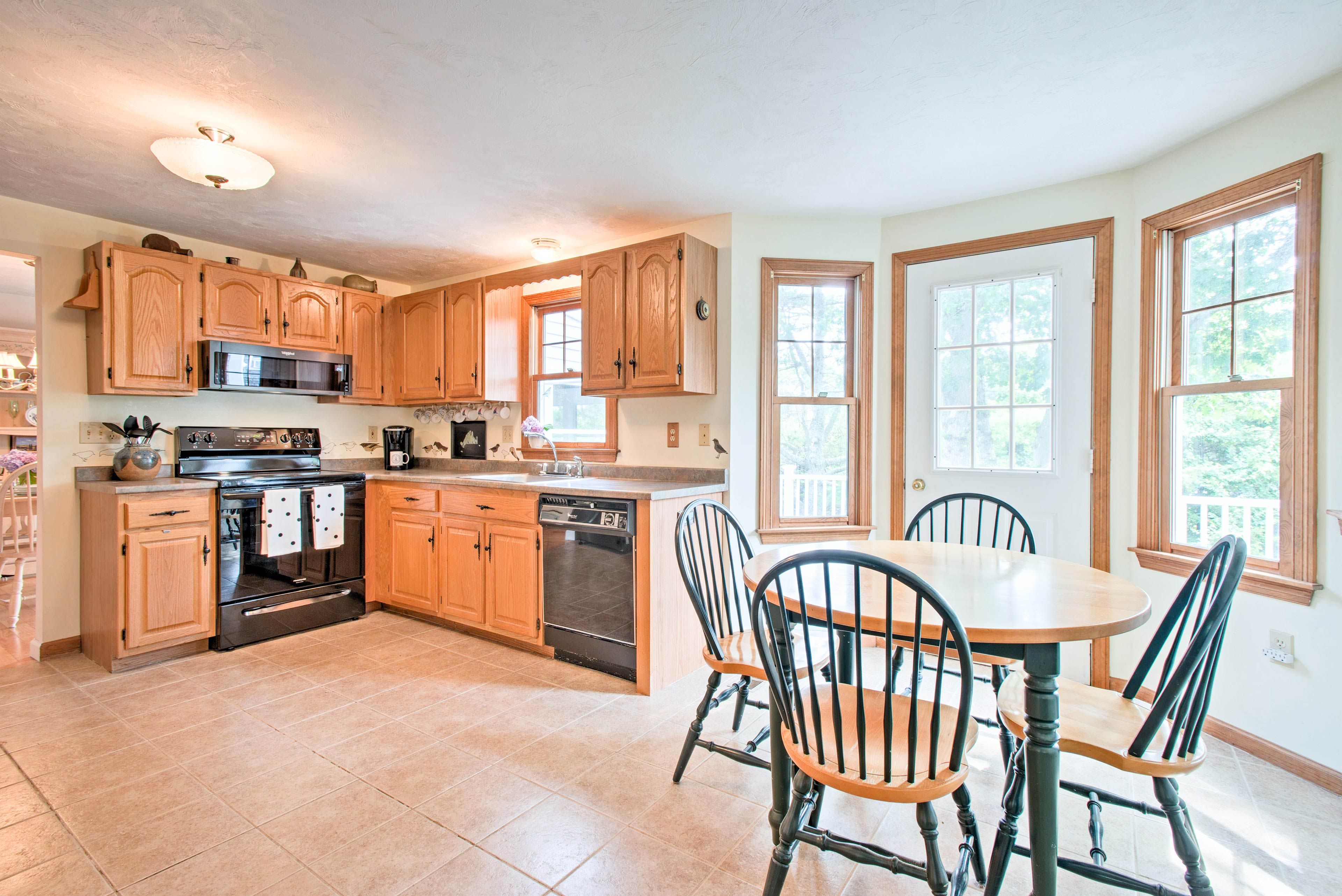 The living room opens up into the dining area.