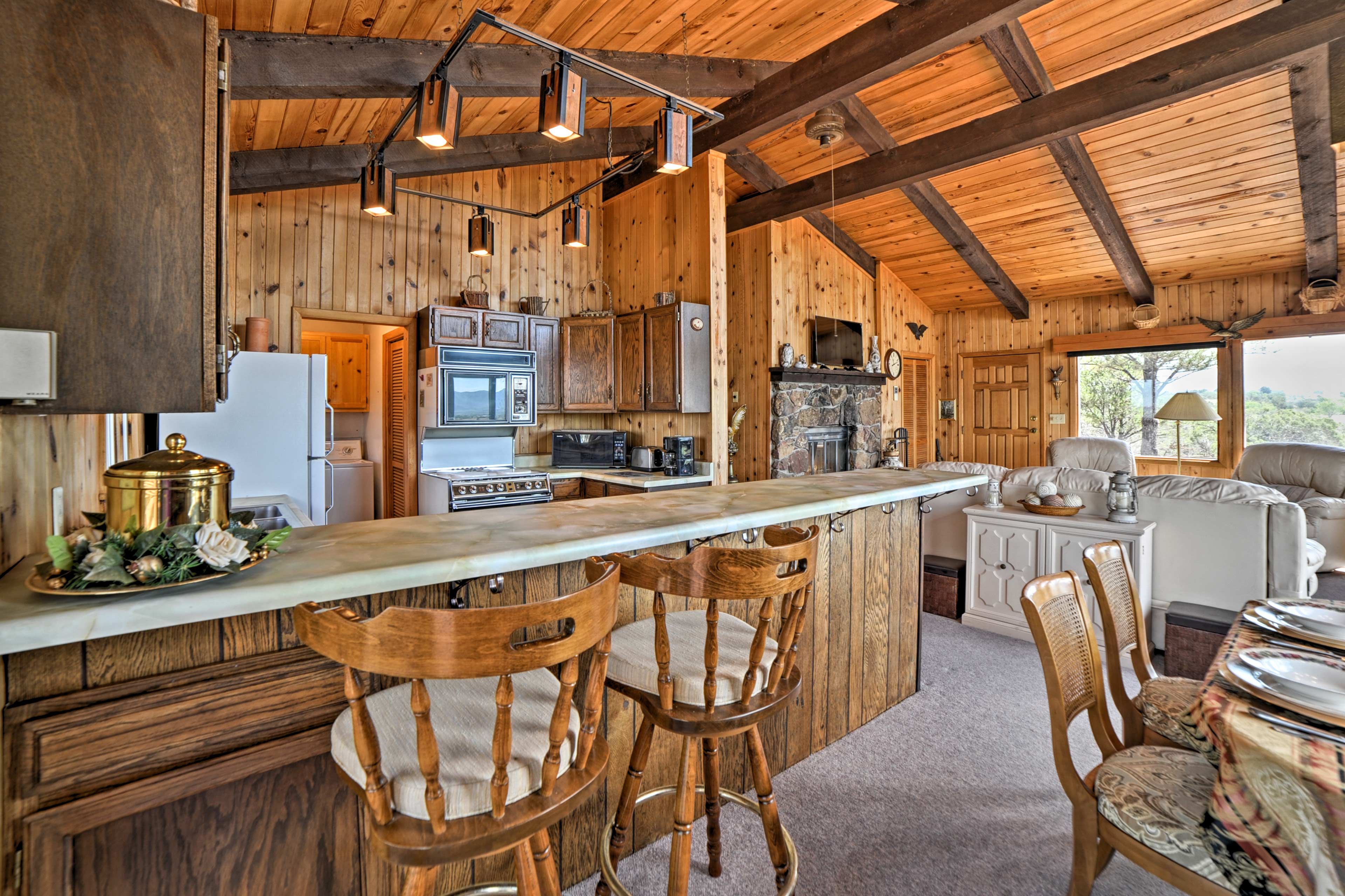 Serve appetizers and drinks at the breakfast bar!