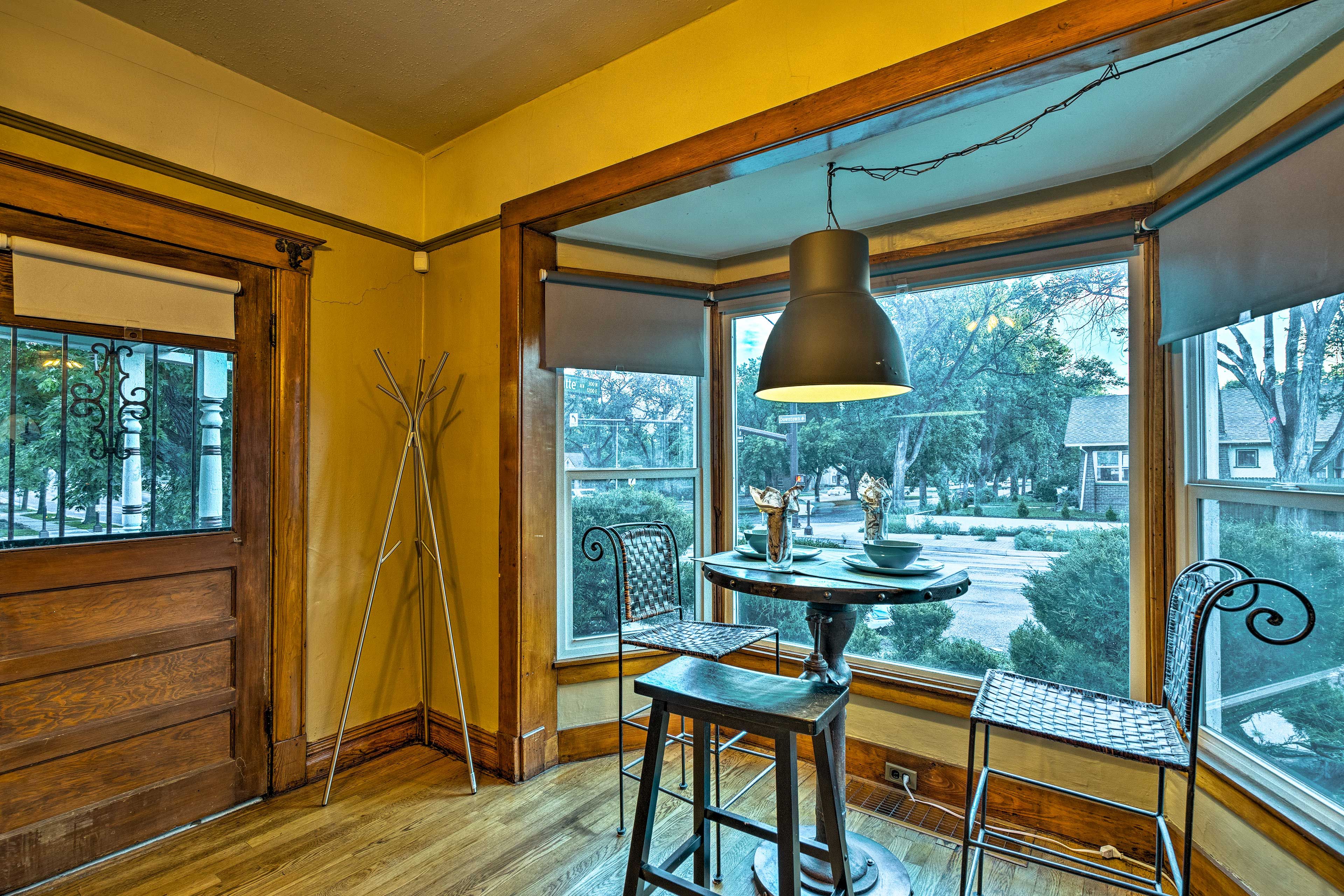 Enjoy breakfast as you gaze out the large bay window!