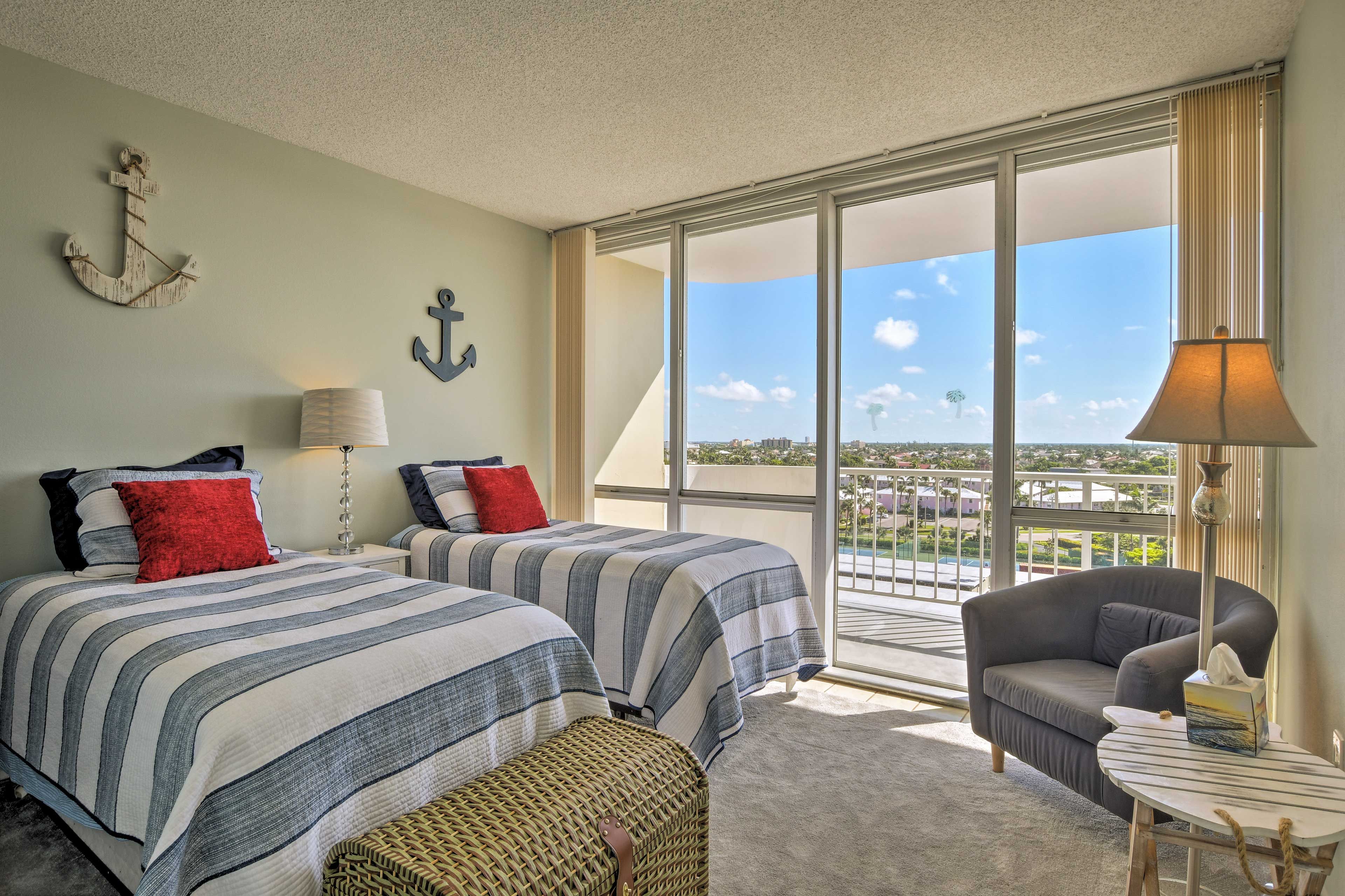 Tuck the kids into these 2 twin beds.