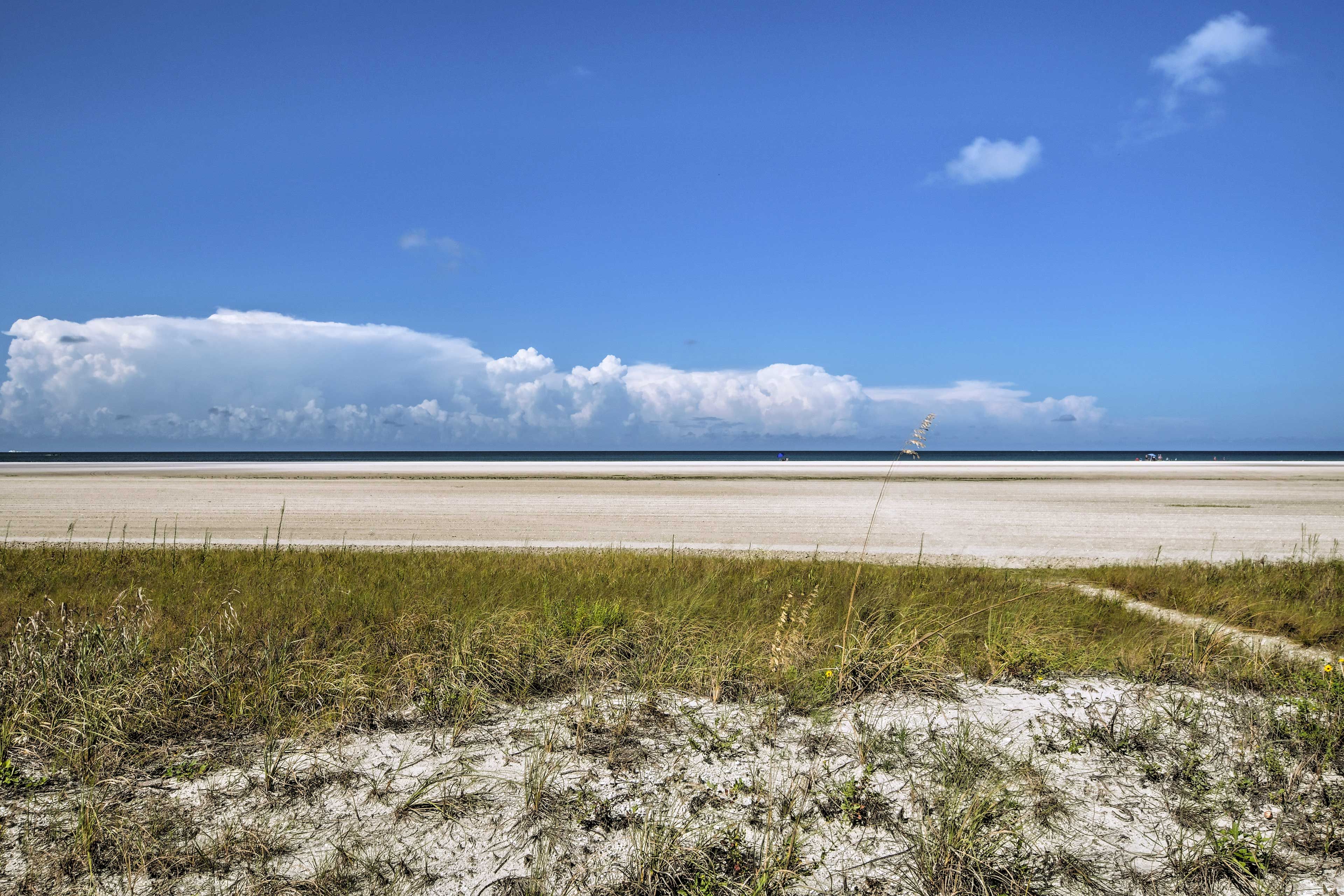 Walk less than a block to rent a jet ski or paddle board.