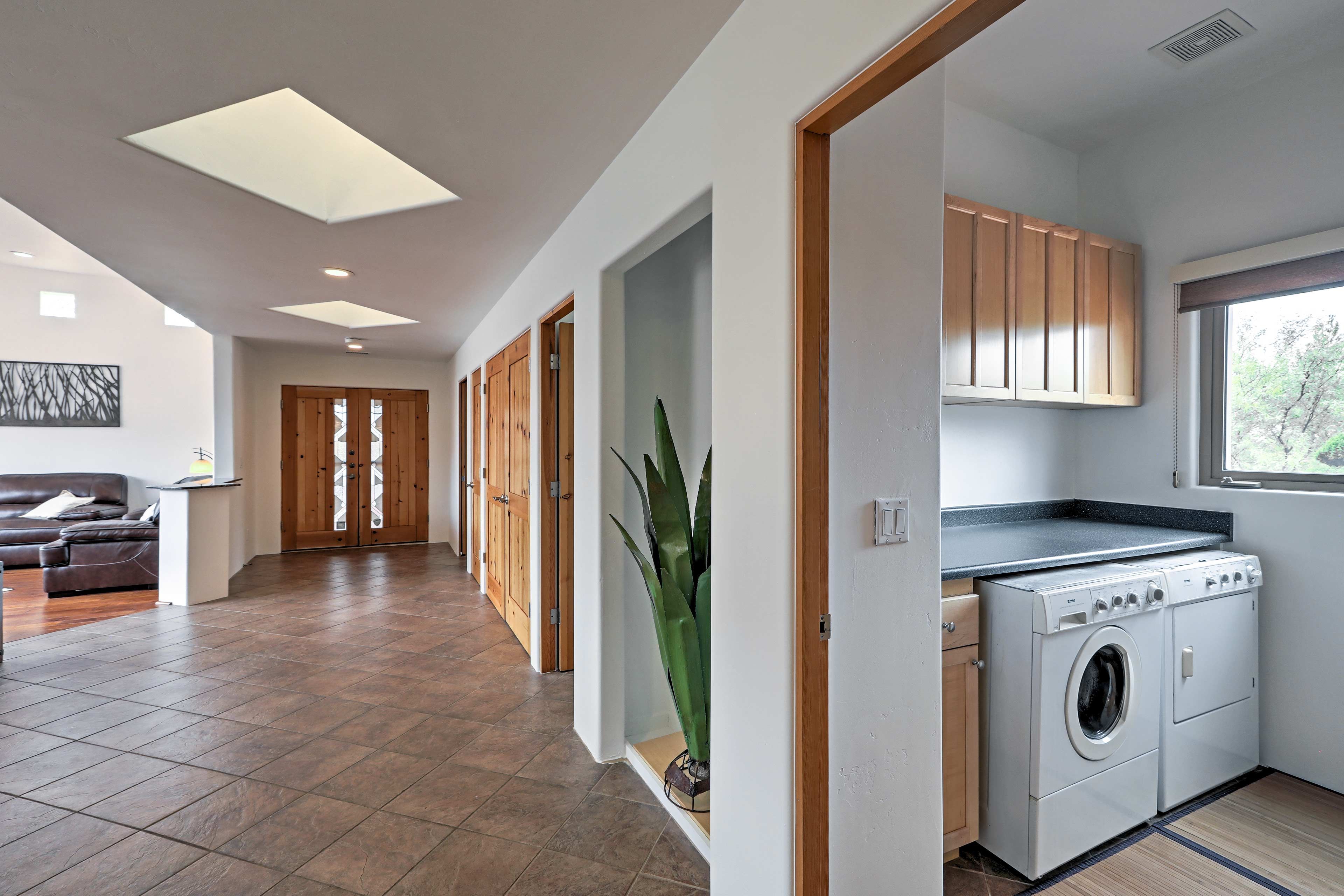 Pack light and keep your wardrobe fresh using the in-unit laundry machines.
