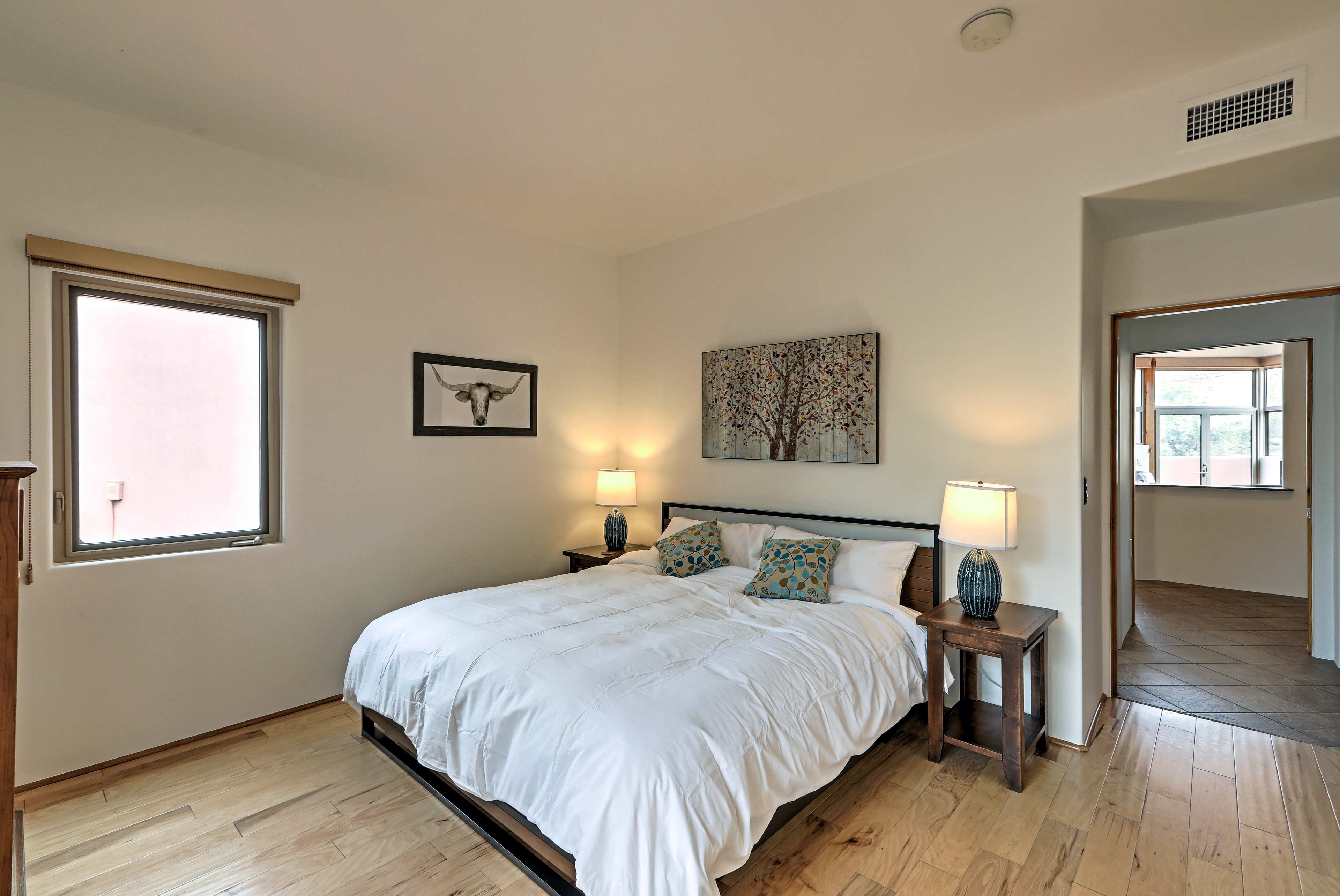 You're guaranteed a full night's sleep in this king bed.